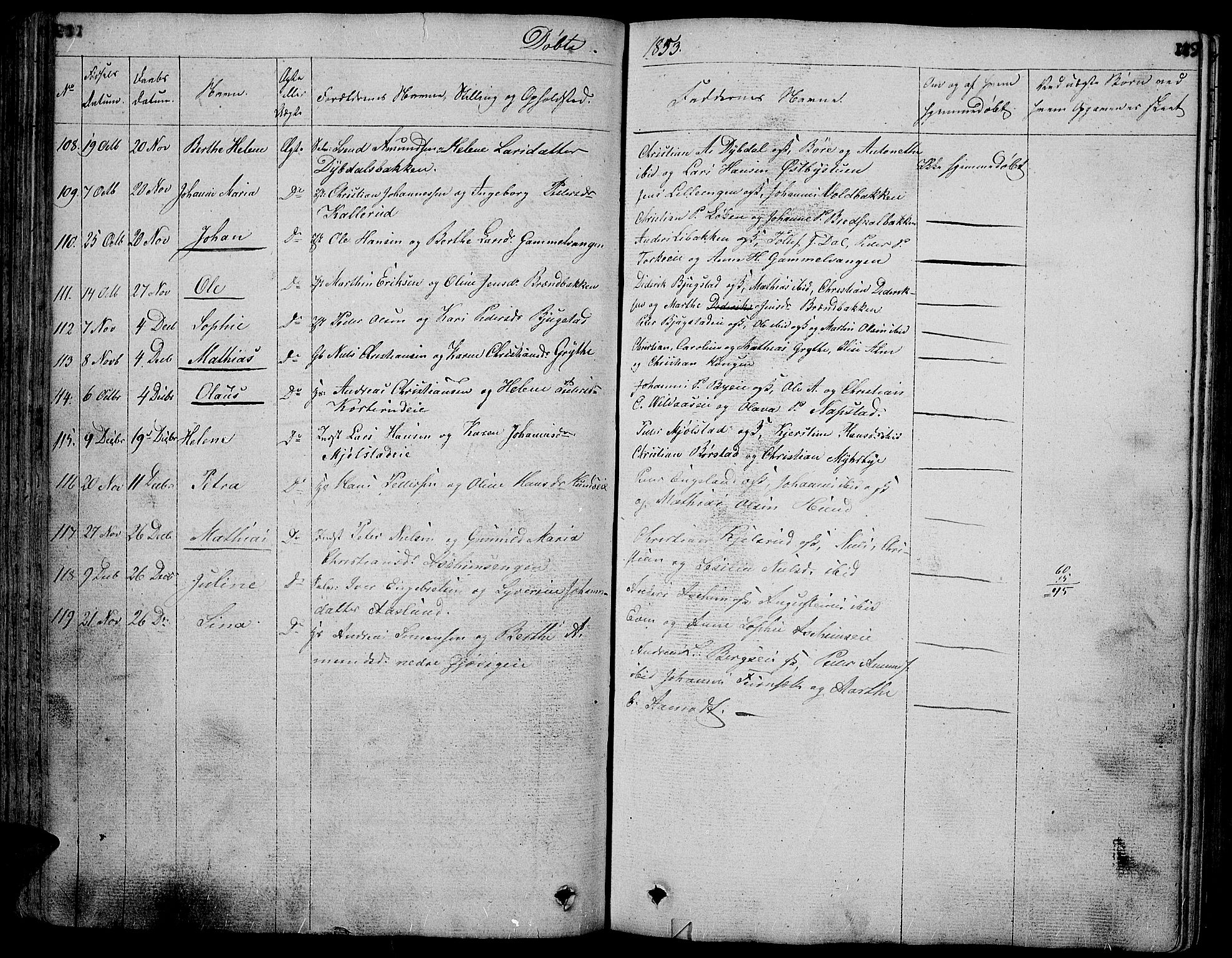 Vardal prestekontor, SAH/PREST-100/H/Ha/Hab/L0004: Parish register (copy) no. 4, 1831-1853, p. 119