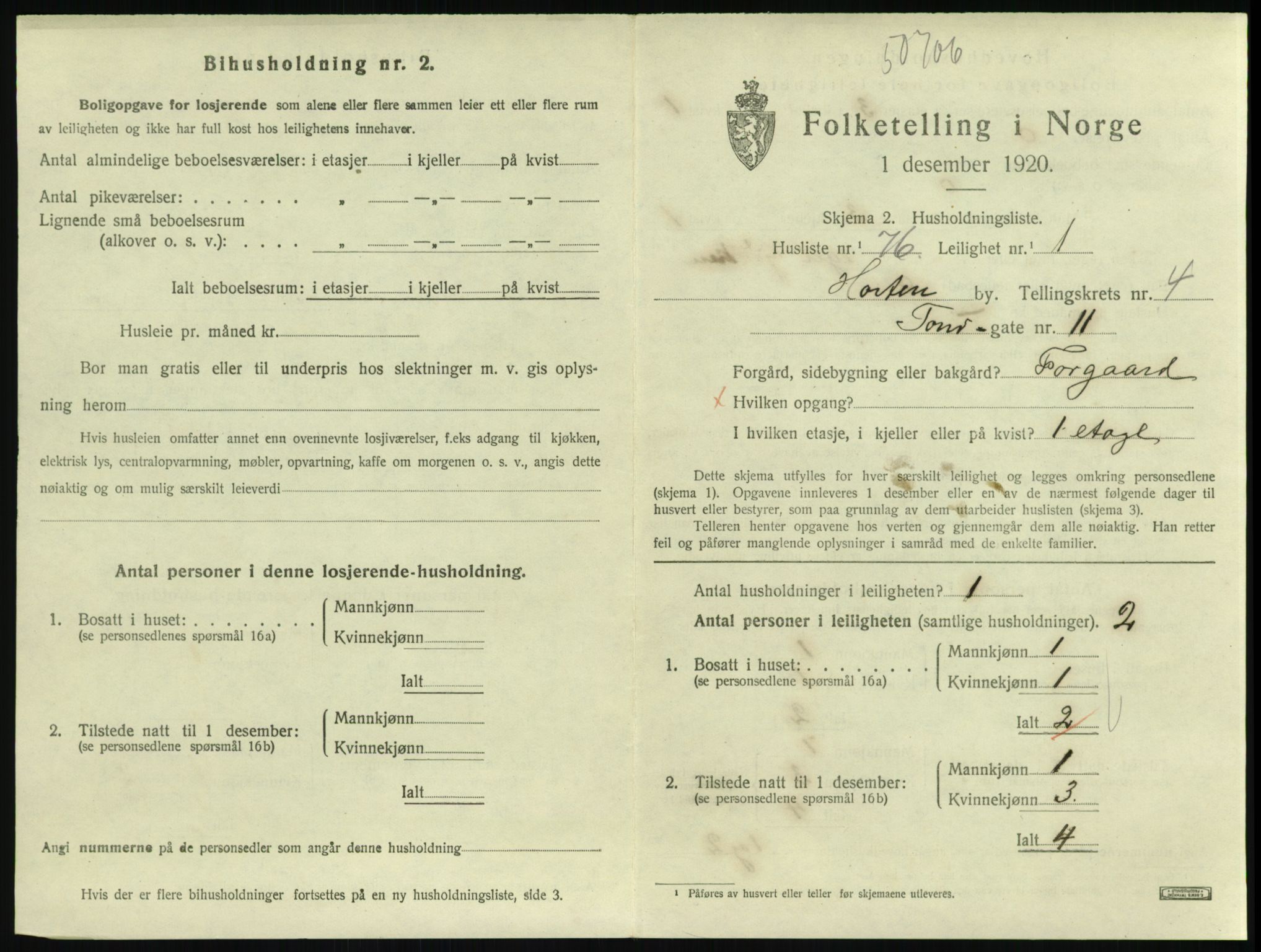 SAKO, 1920 census for Horten, 1920, p. 5177