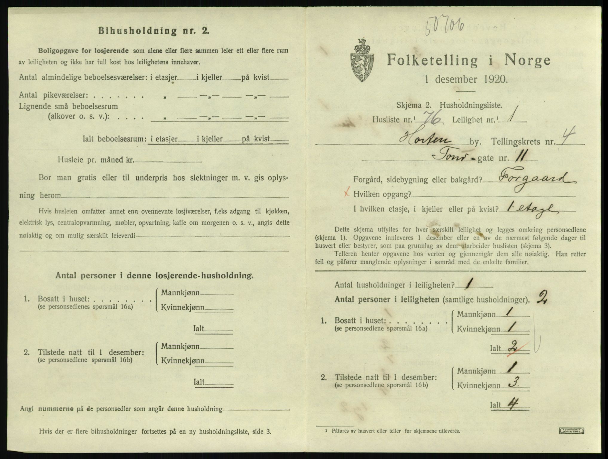 SAKO, 1920 census for Horten, 1920, p. 5177