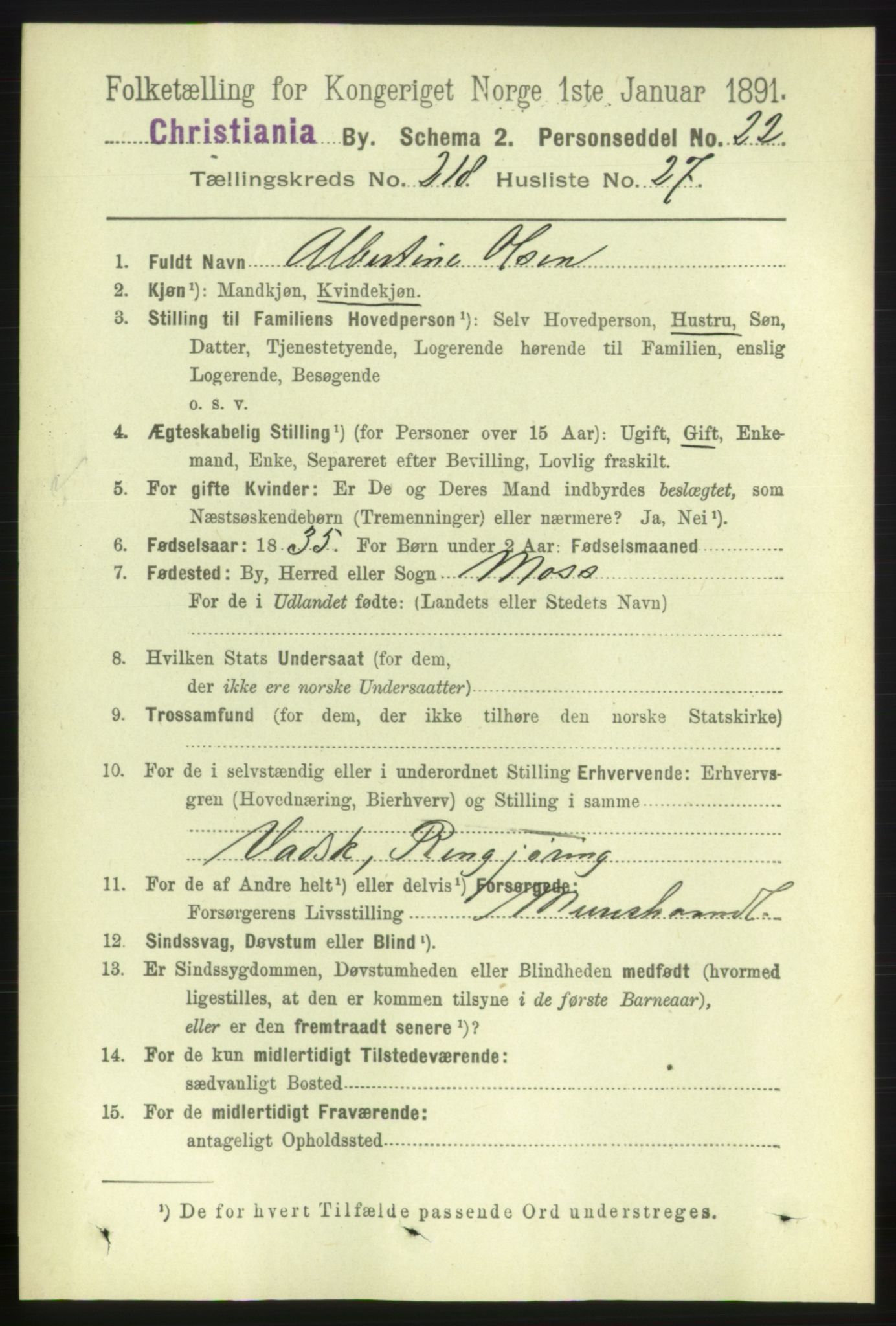 RA, 1891 census for 0301 Kristiania, 1891, p. 129711