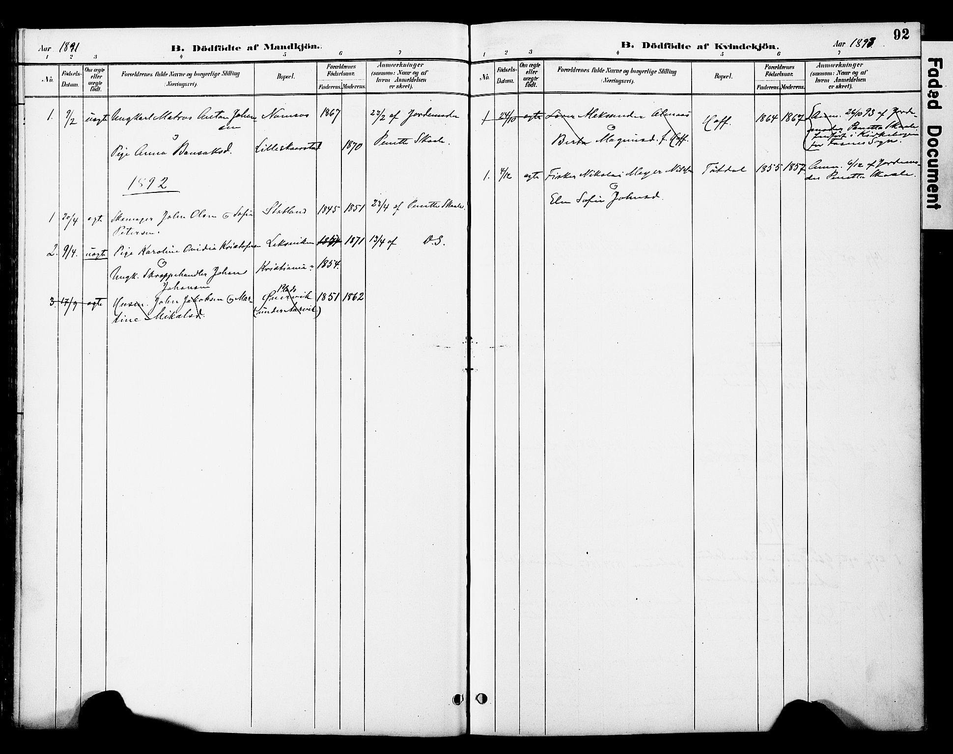 Ministerialprotokoller, klokkerbøker og fødselsregistre - Nord-Trøndelag, AV/SAT-A-1458/774/L0628: Parish register (official) no. 774A02, 1887-1903, p. 92