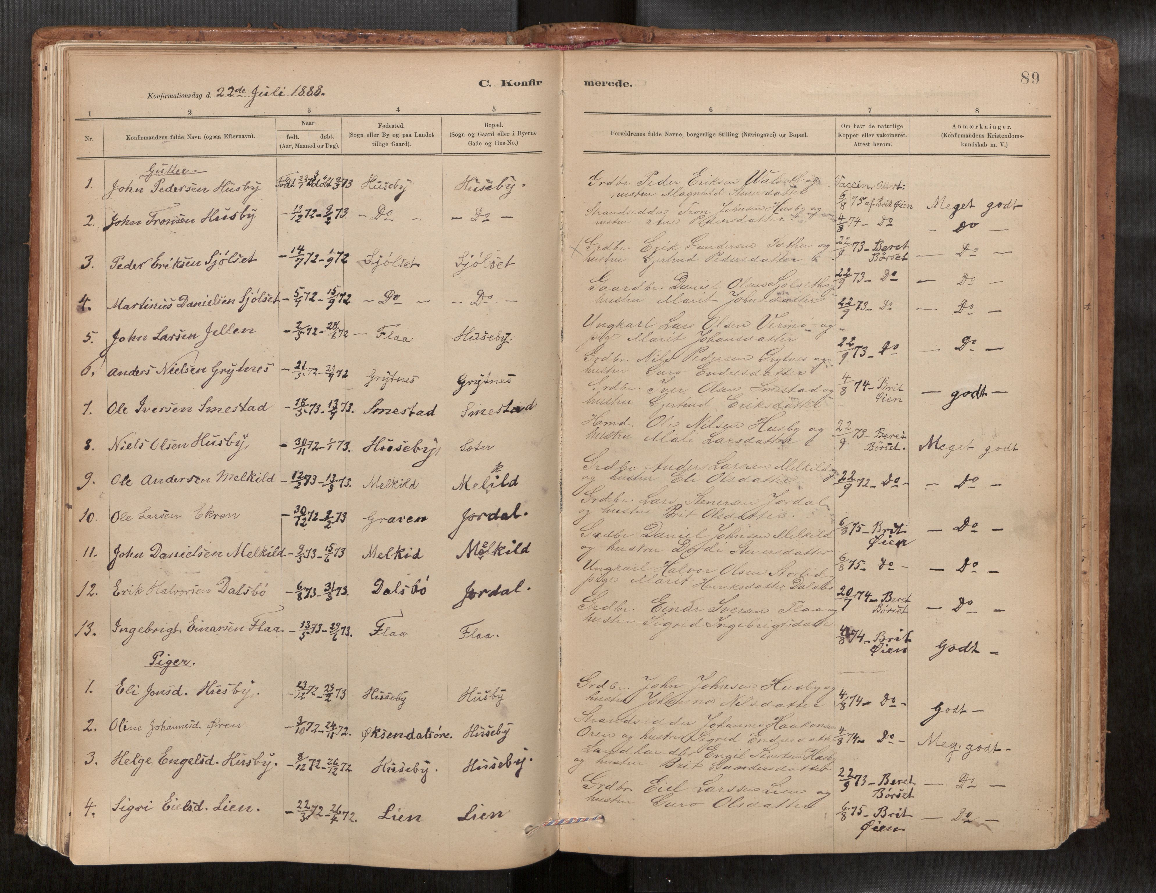 Ministerialprotokoller, klokkerbøker og fødselsregistre - Møre og Romsdal, AV/SAT-A-1454/588/L1006: Parish register (official) no. 588A03, 1886-1912, p. 89