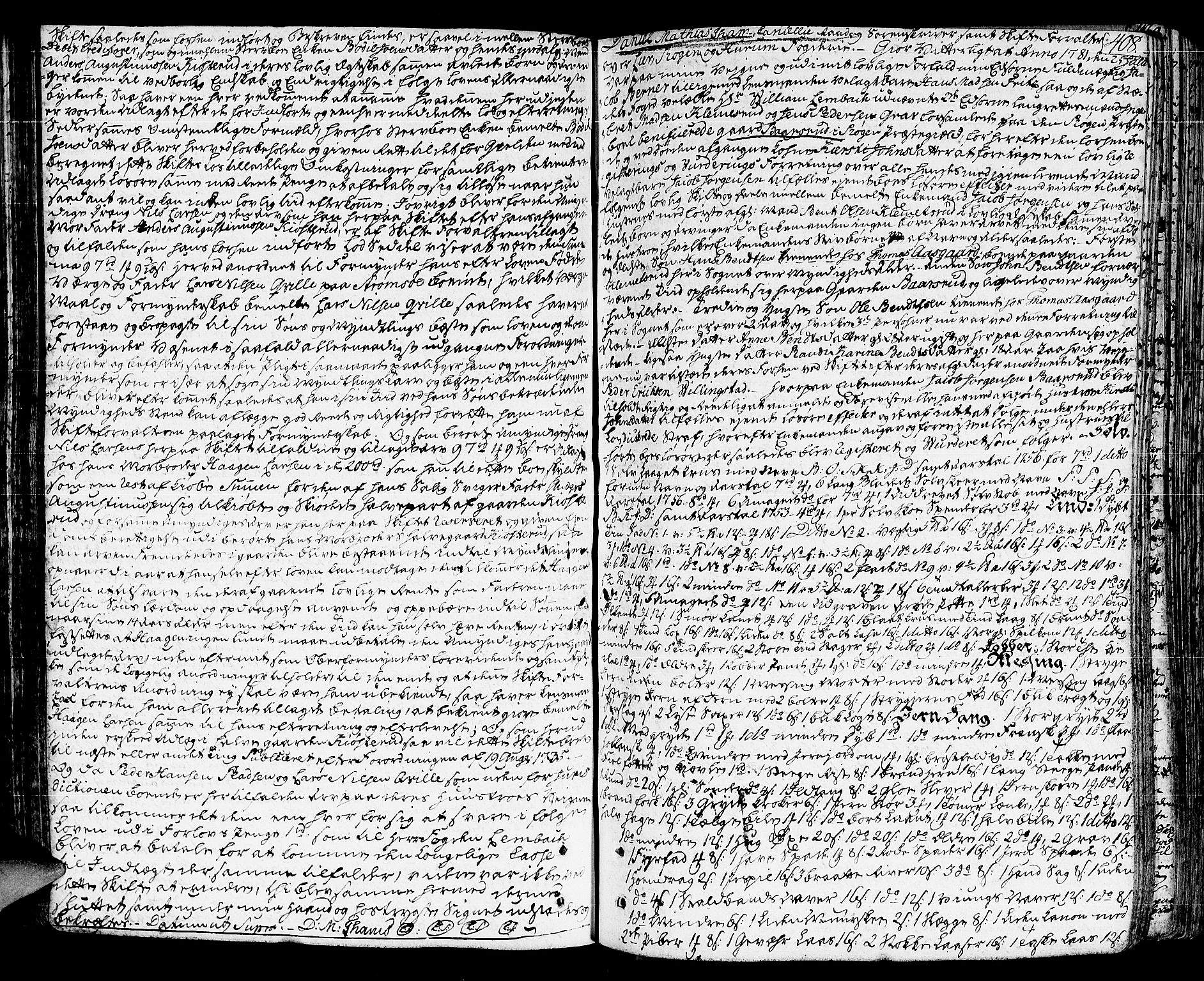 Lier, Røyken og Hurum sorenskriveri, SAKO/A-89/H/Hc/L0006: Skifteprotokoll, 1773-1789, p. 407b-408a