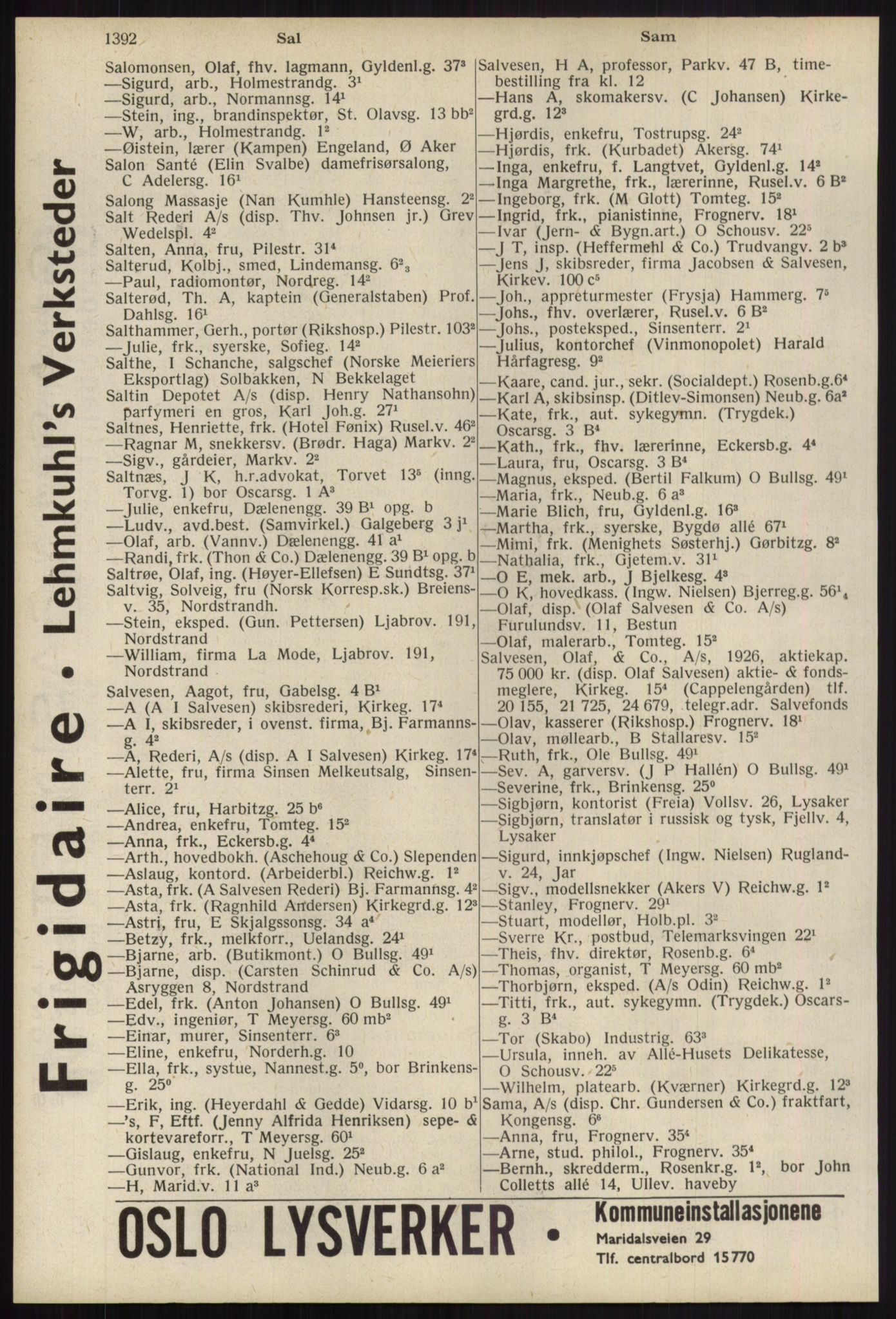 Kristiania/Oslo adressebok, PUBL/-, 1939, p. 1392