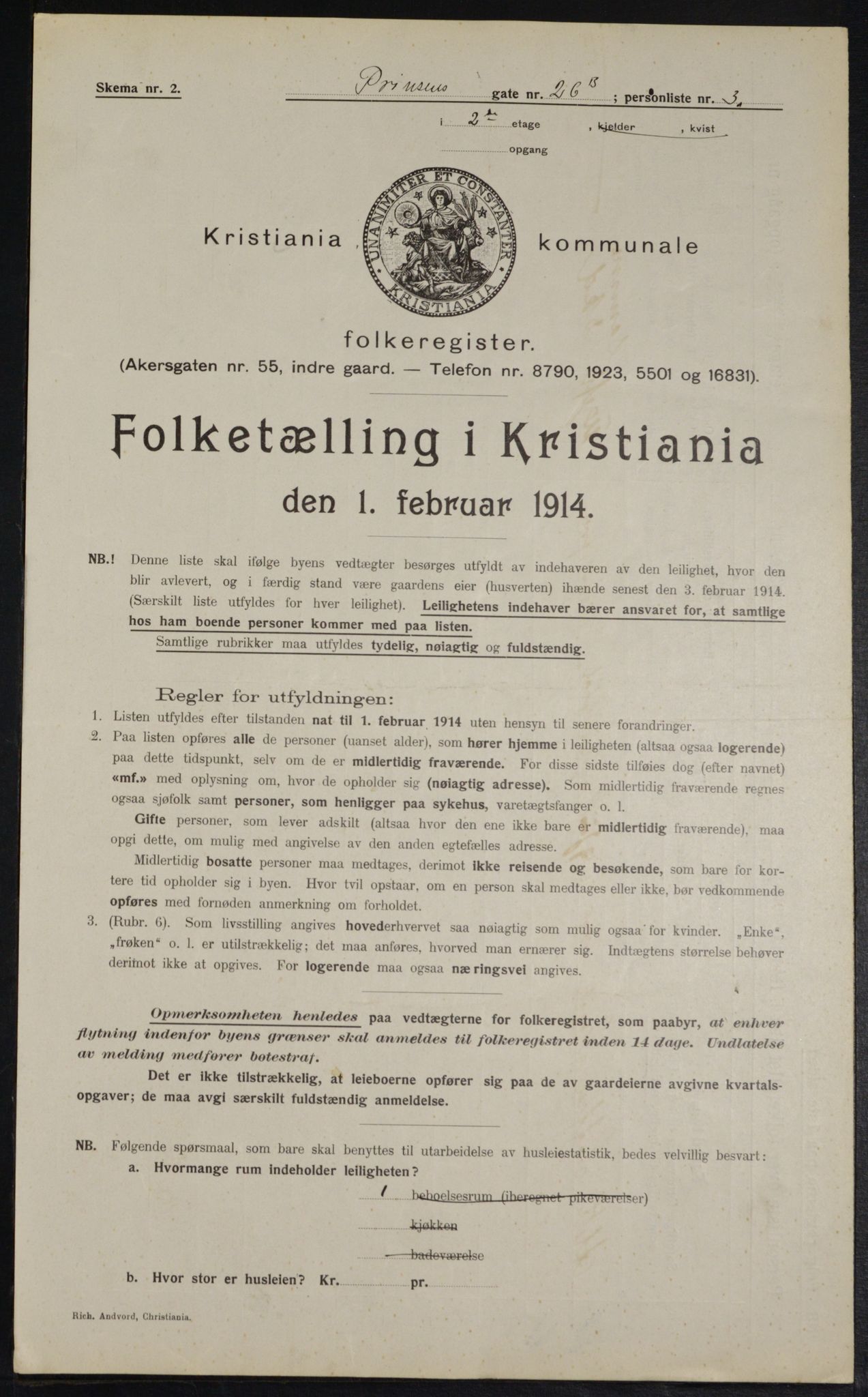 OBA, Municipal Census 1914 for Kristiania, 1914, p. 81377