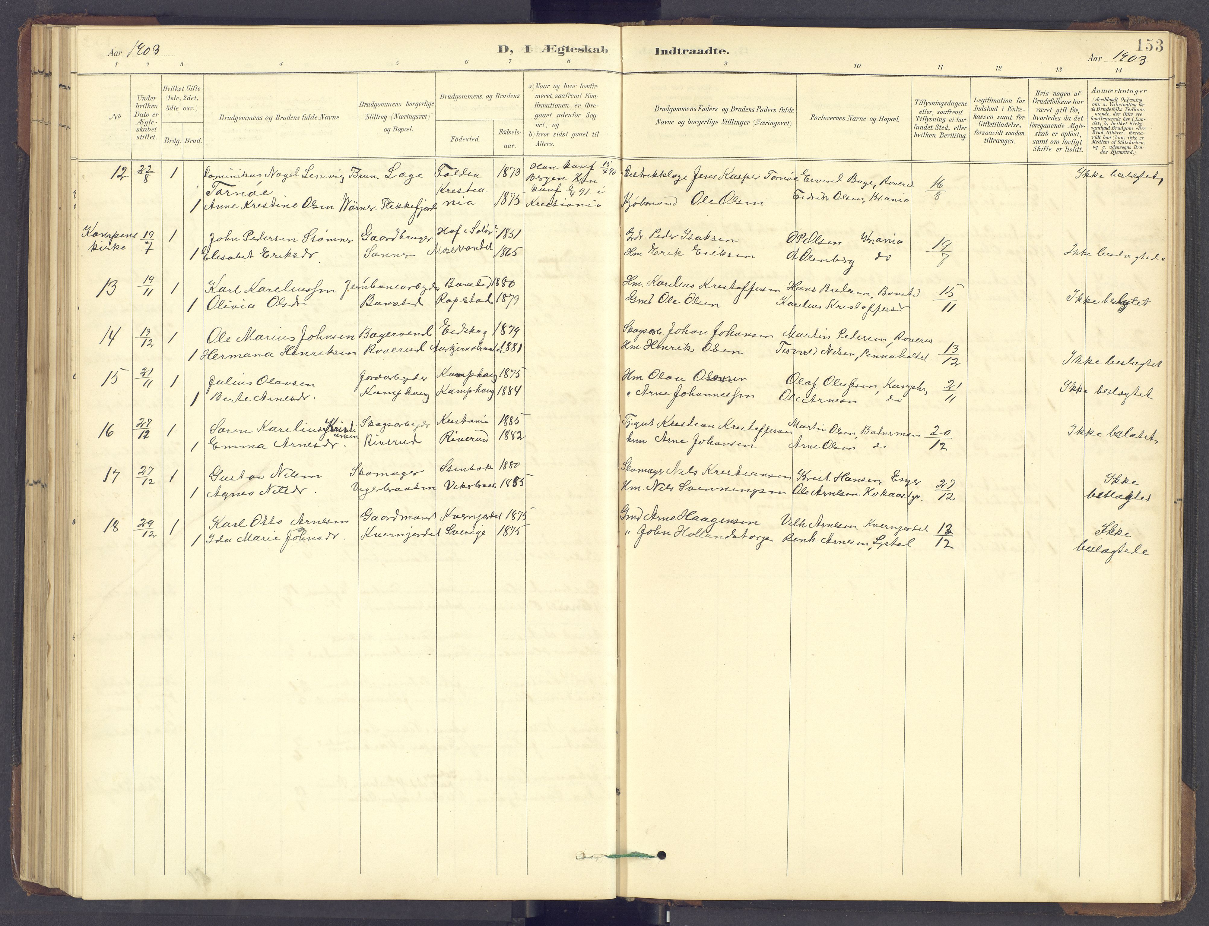 Brandval prestekontor, SAH/PREST-034/H/Ha/Hab/L0002: Parish register (copy) no. 2, 1895-1904, p. 153