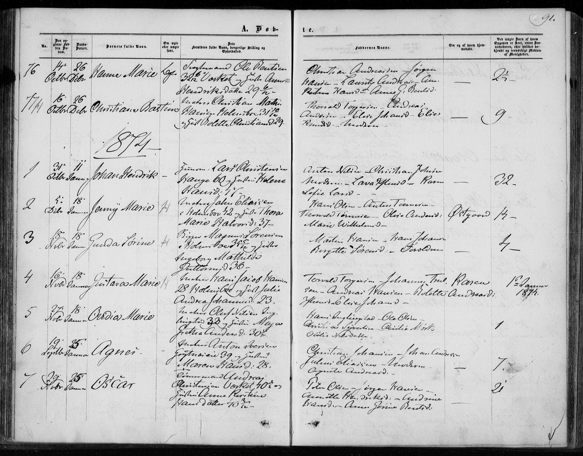 Hurum kirkebøker, AV/SAKO-A-229/F/Fa/L0012: Parish register (official) no. 12, 1861-1875, p. 91