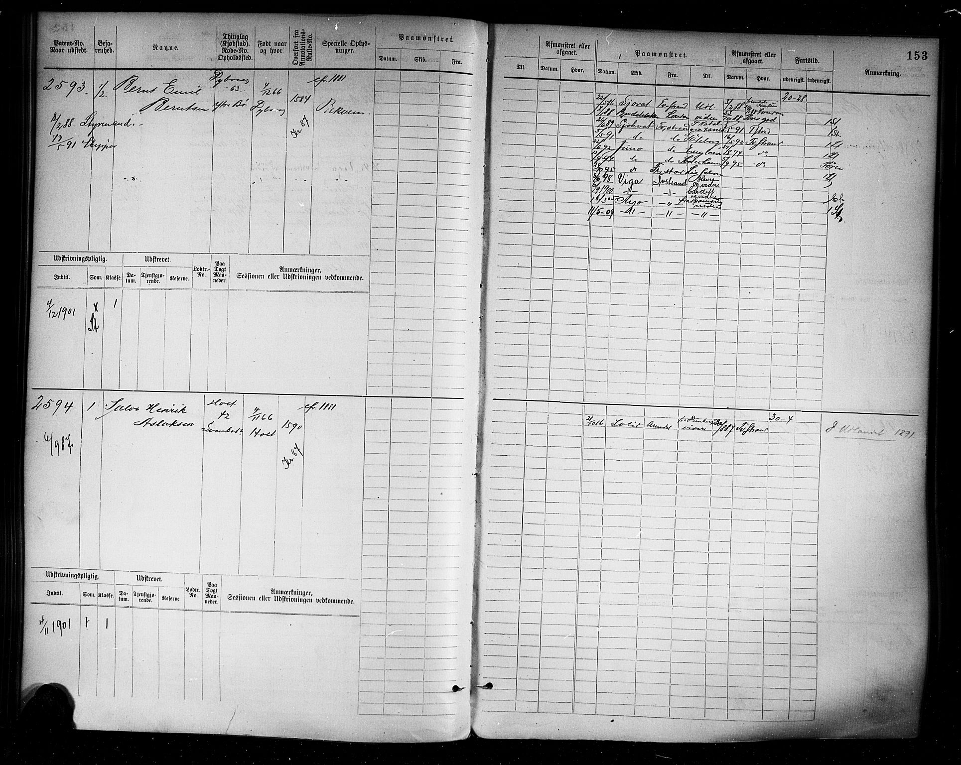 Tvedestrand mønstringskrets, AV/SAK-2031-0011/F/Fb/L0004: Hovedrulle A nr 2289-3056, R-5, 1880-1910, p. 158