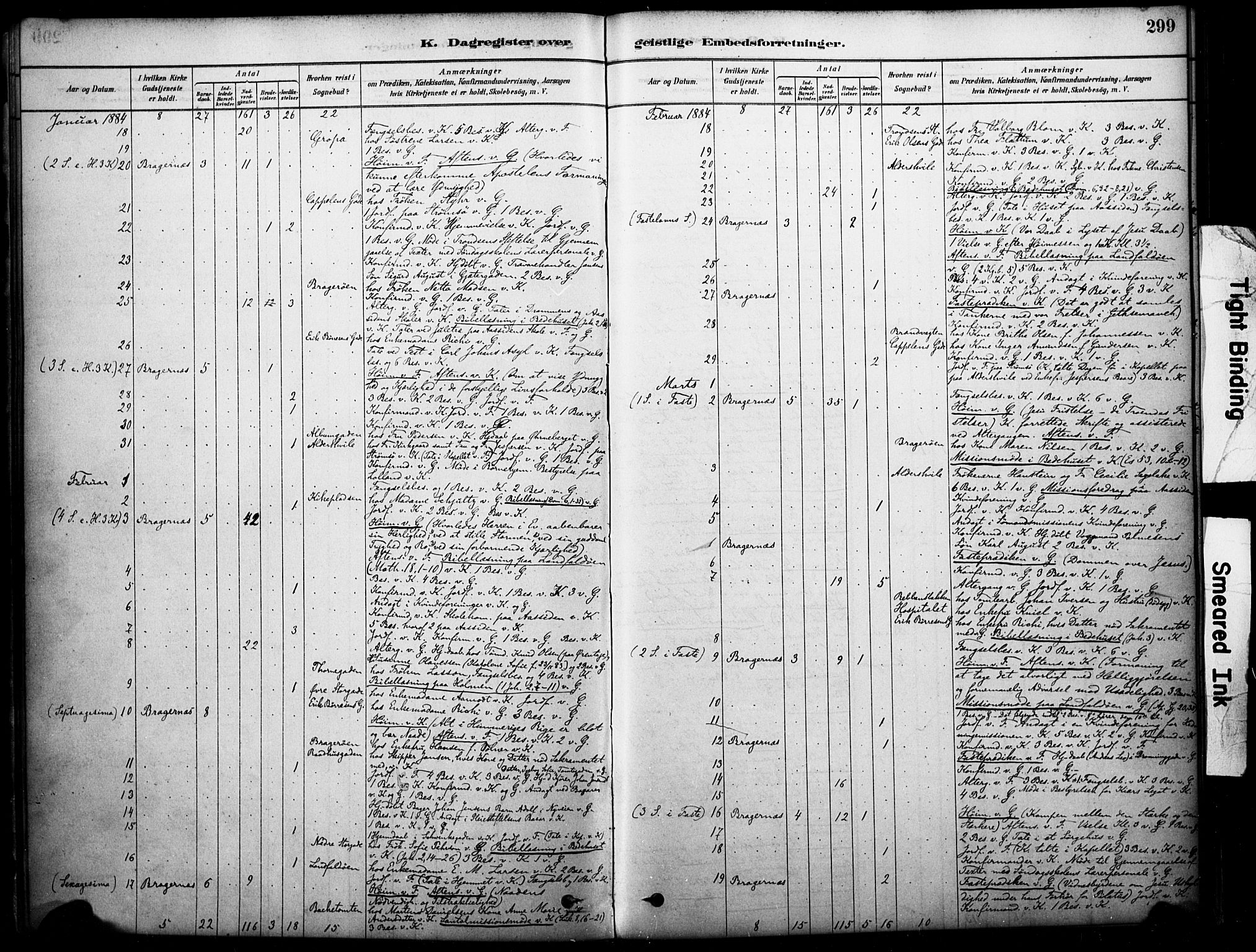 Bragernes kirkebøker, SAKO/A-6/F/Fc/L0005: Parish register (official) no. III 5, 1878-1890, p. 299