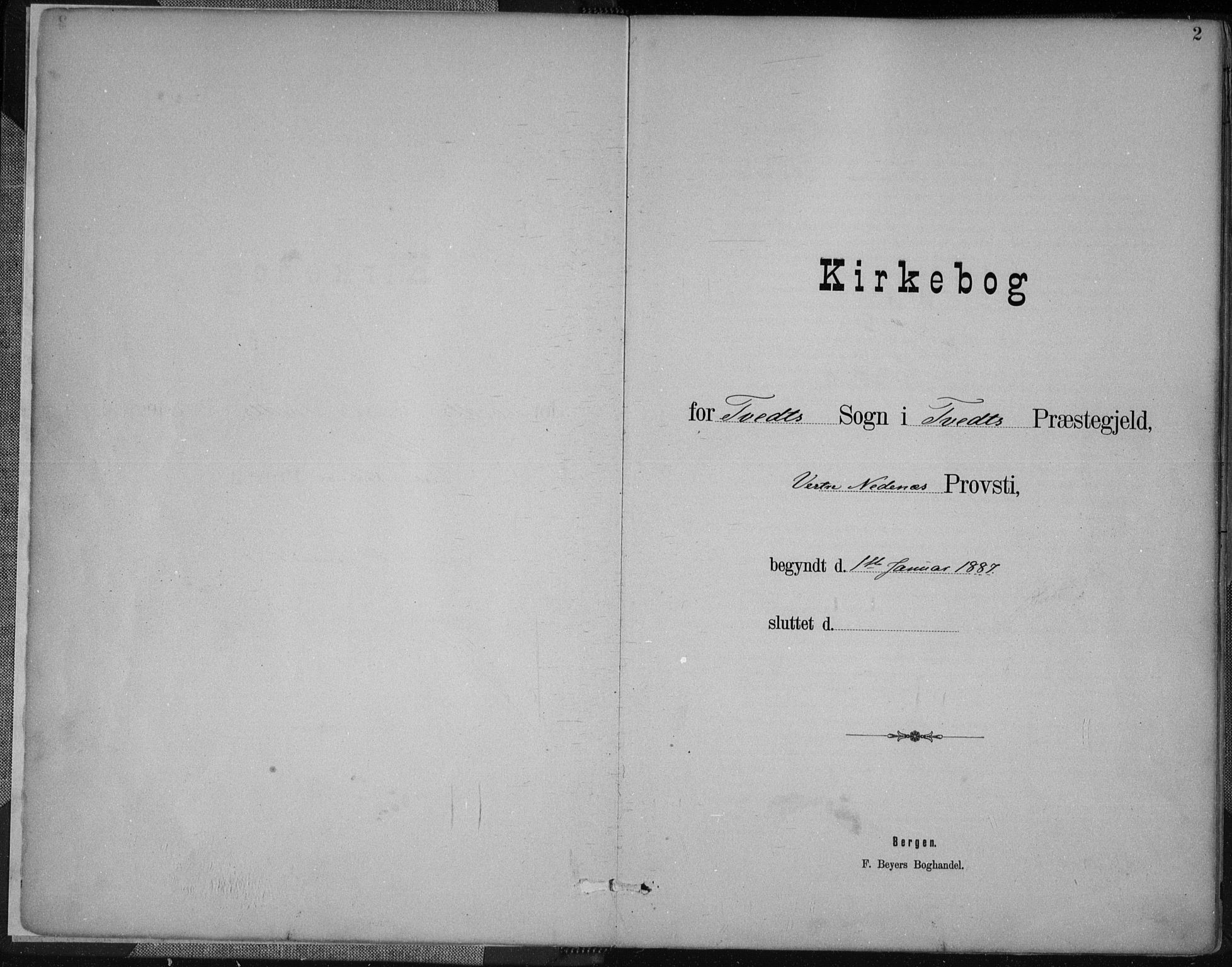 Tveit sokneprestkontor, AV/SAK-1111-0043/F/Fa/L0007: Parish register (official) no. A 7, 1887-1908, p. 2