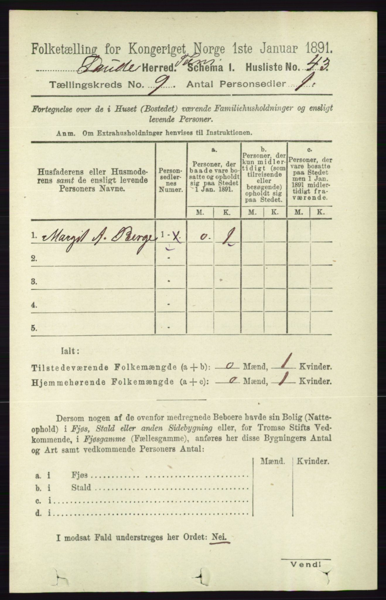 RA, 1891 census for 0822 Sauherad, 1891, p. 2703