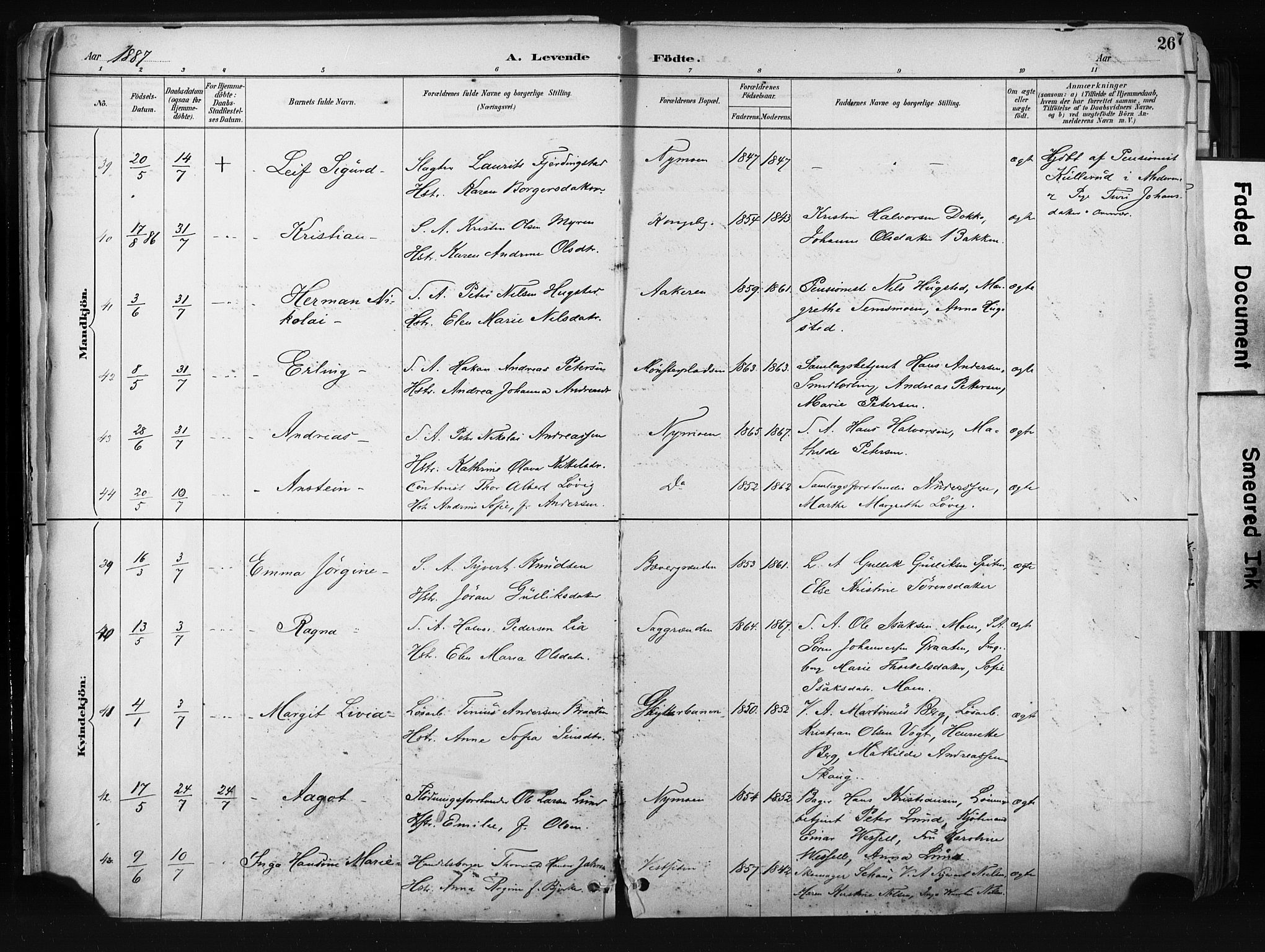 Kongsberg kirkebøker, AV/SAKO-A-22/F/Fb/L0002: Parish register (official) no. II 2, 1886-1896, p. 26