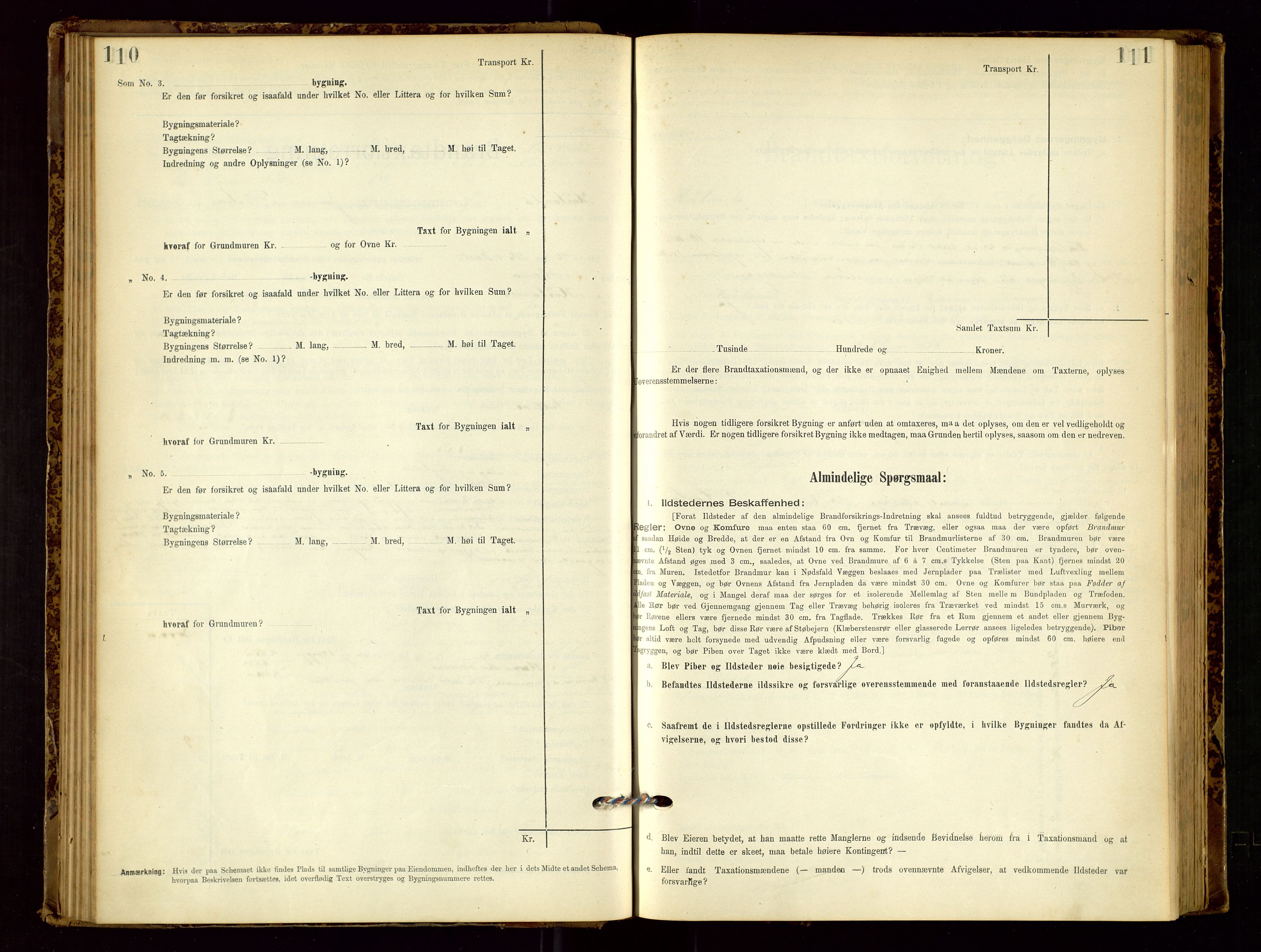 Høyland/Sandnes lensmannskontor, SAST/A-100166/Gob/L0001: "Brandtaxtprotokol", 1890-1913, p. 110-111