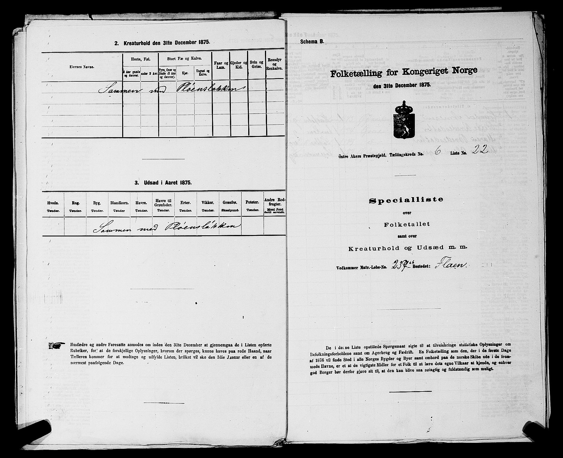 RA, 1875 census for 0218bP Østre Aker, 1875, p. 2968