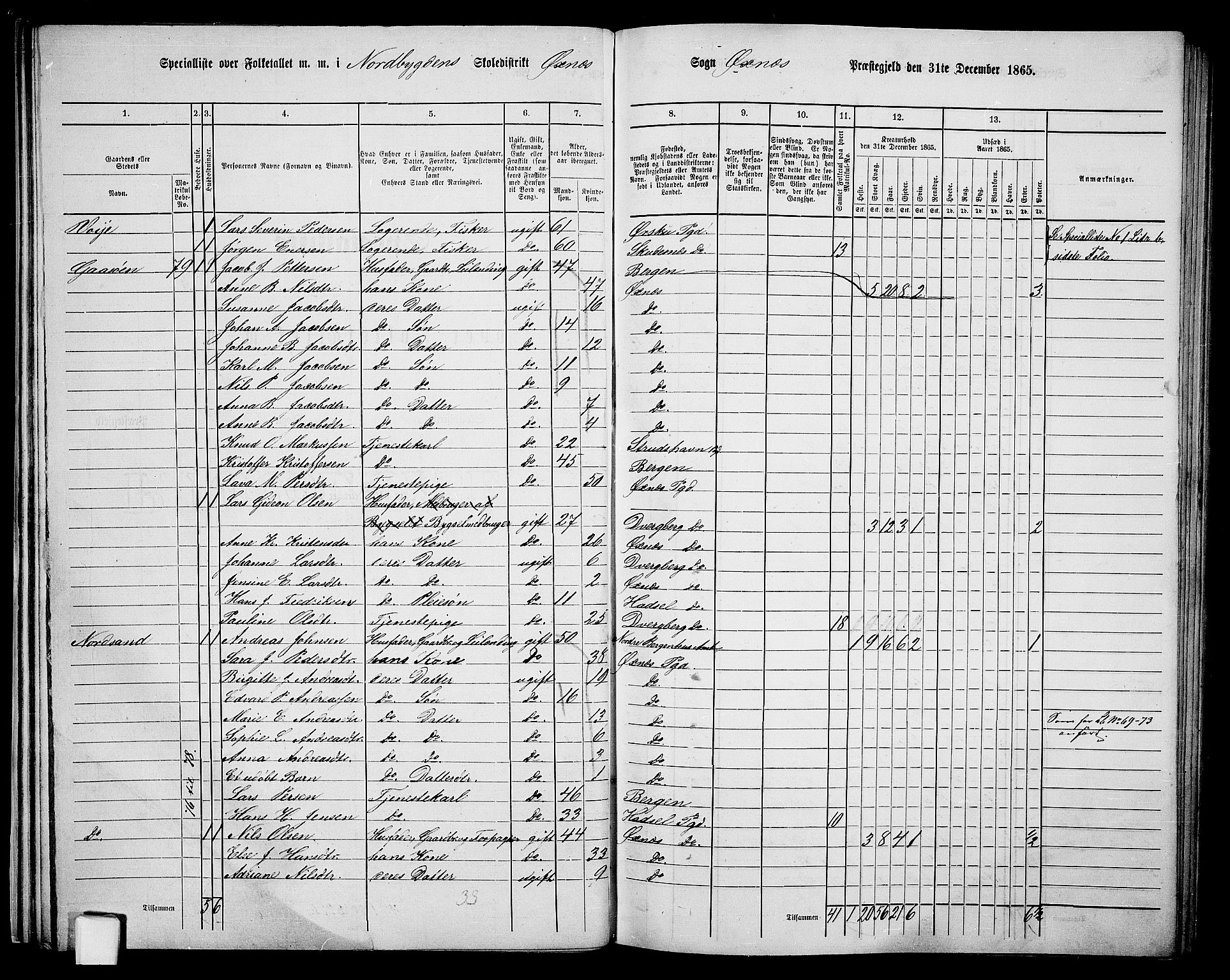 RA, 1865 census for Øksnes, 1865, p. 38