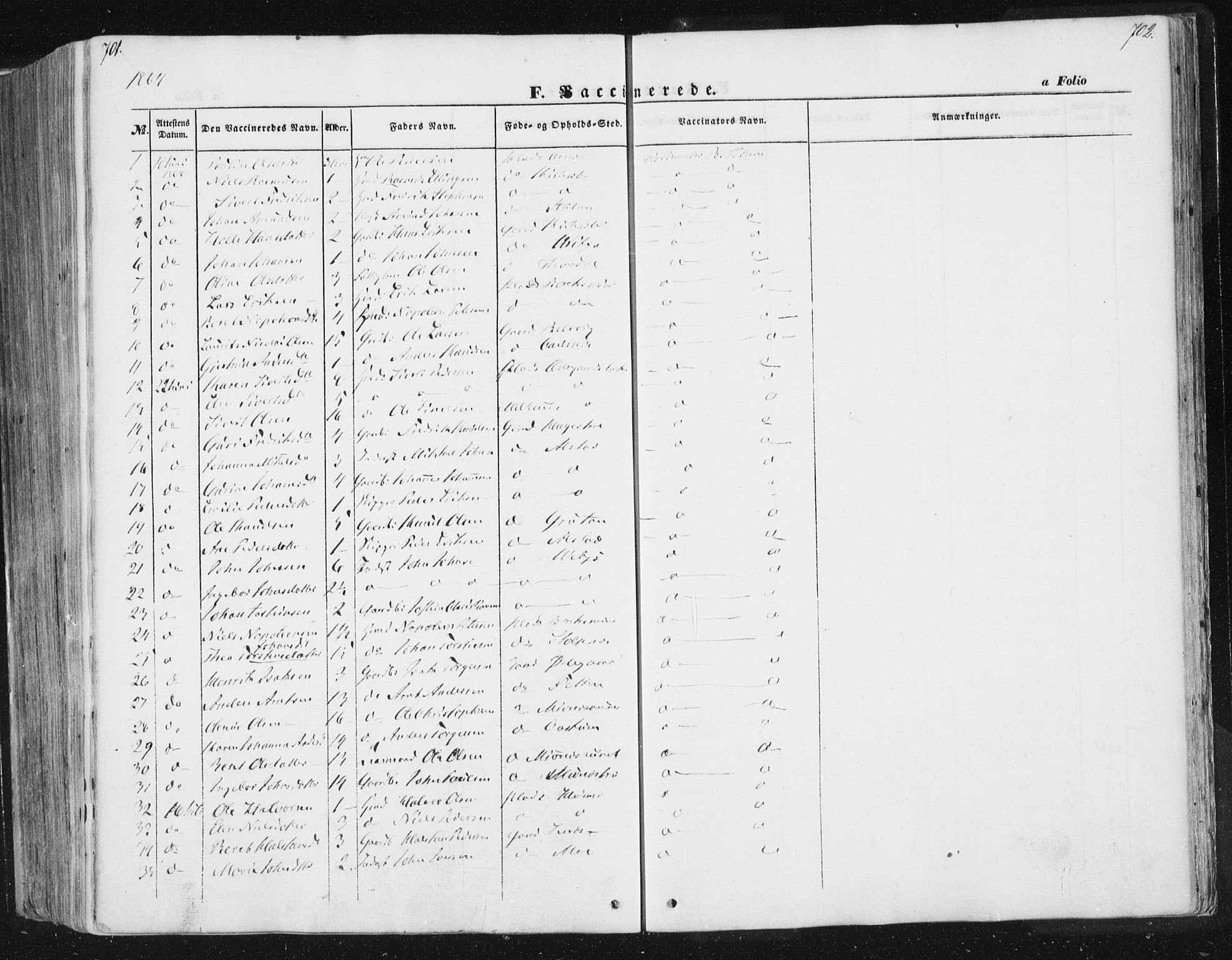 Ministerialprotokoller, klokkerbøker og fødselsregistre - Sør-Trøndelag, SAT/A-1456/630/L0494: Parish register (official) no. 630A07, 1852-1868, p. 701-702