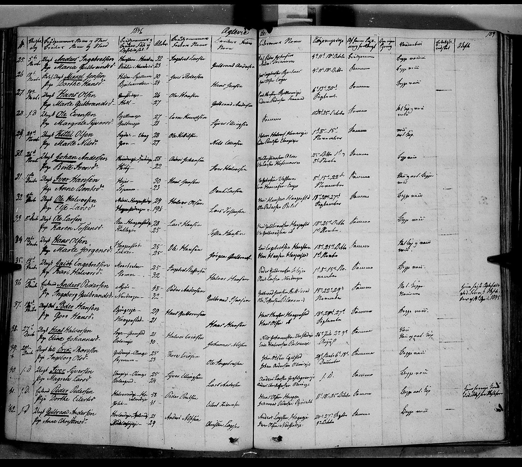 Jevnaker prestekontor, SAH/PREST-116/H/Ha/Haa/L0006: Parish register (official) no. 6, 1837-1857, p. 189