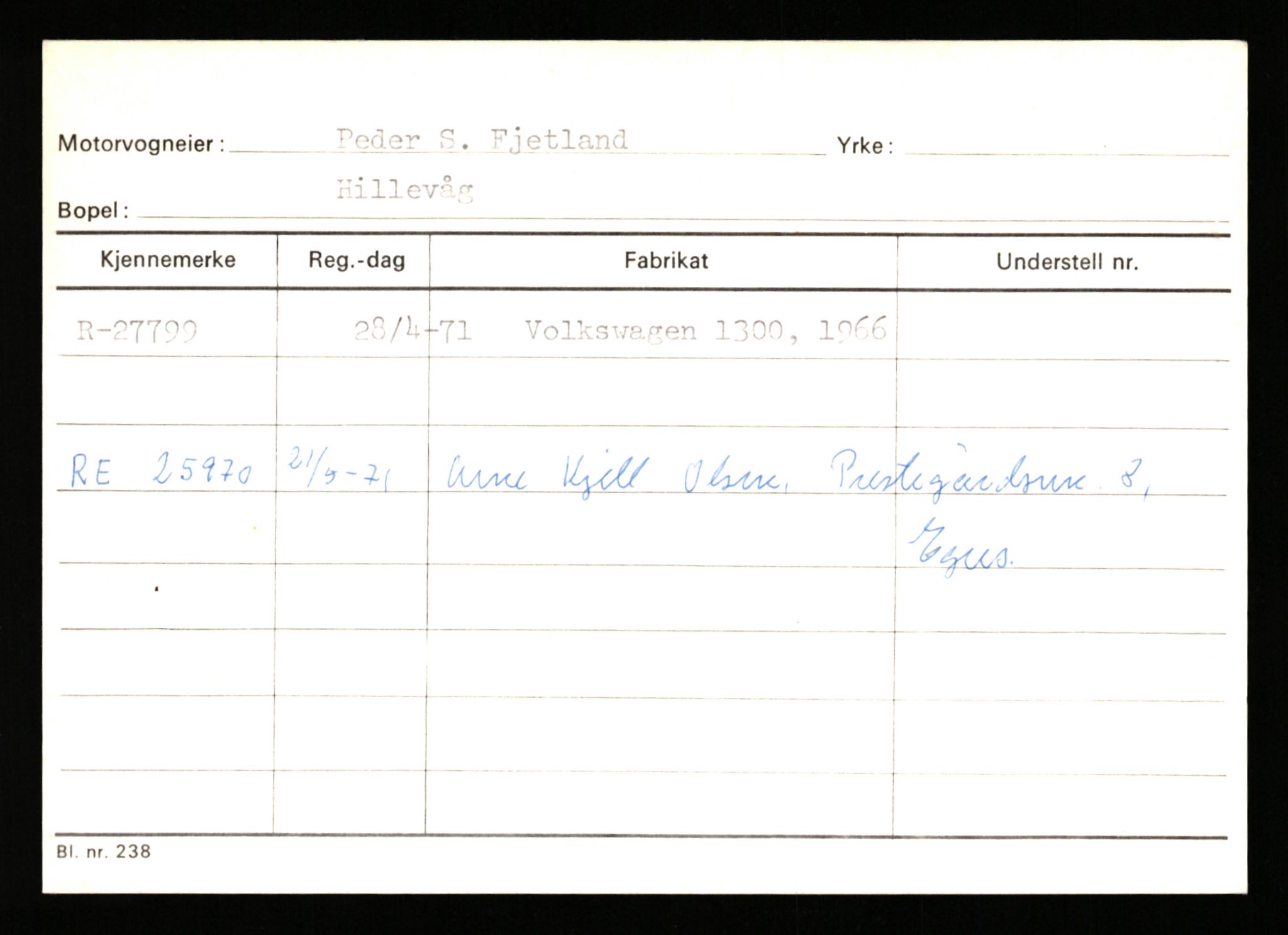 Stavanger trafikkstasjon, SAST/A-101942/0/G/L0005: Registreringsnummer: 23000 - 34245, 1930-1971, p. 1527