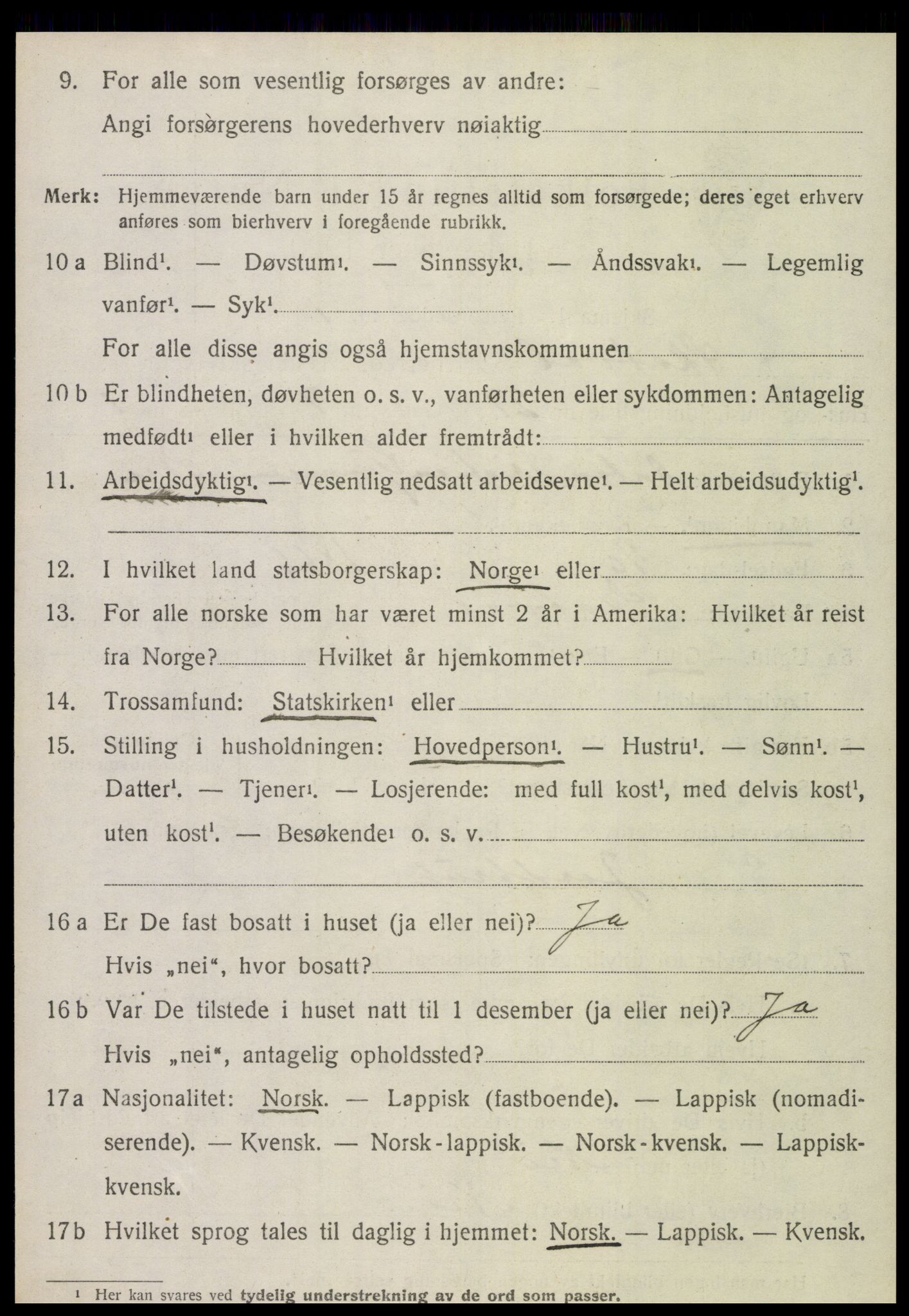 SAT, 1920 census for Skatval, 1920, p. 1040