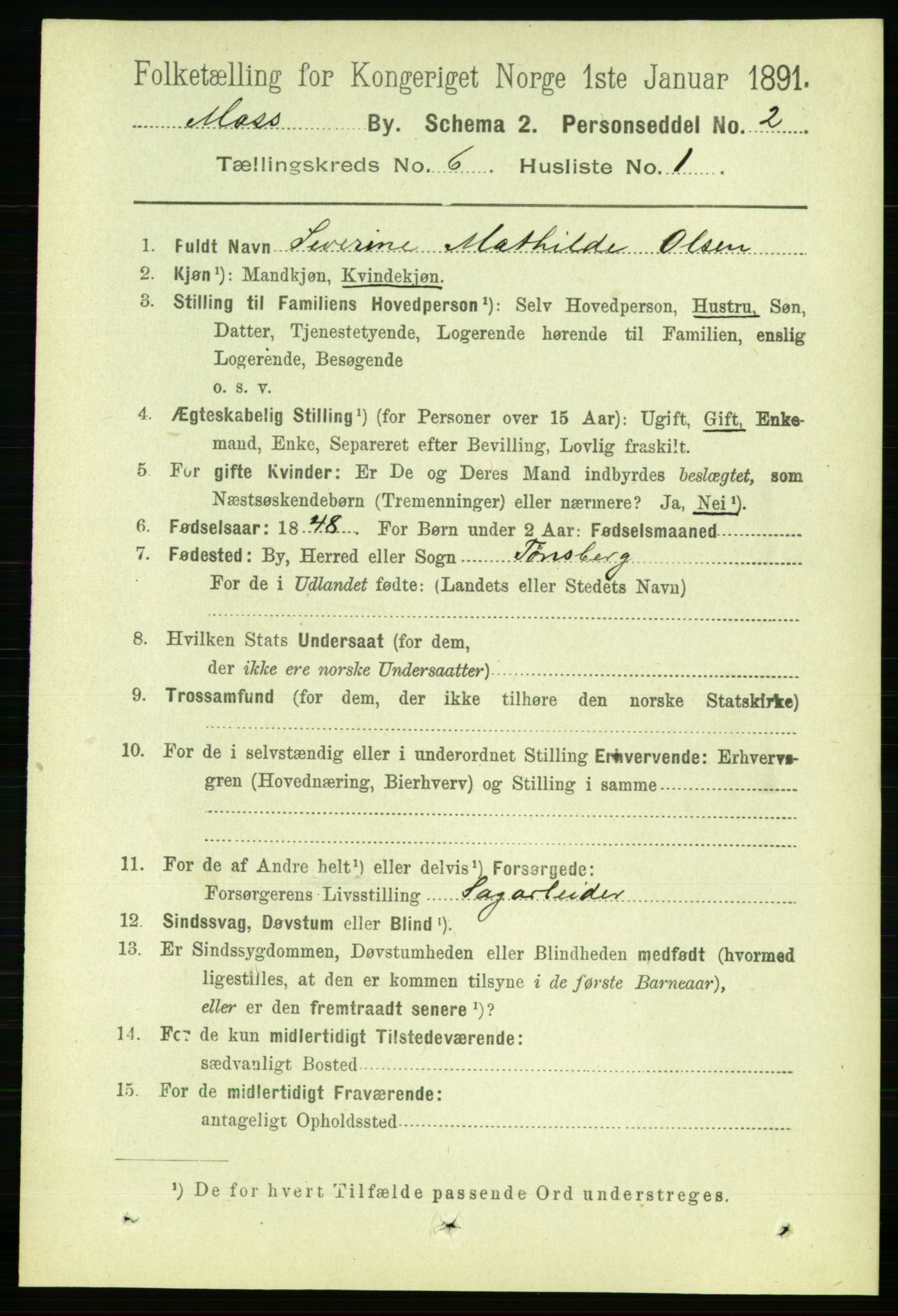 RA, 1891 census for 0104 Moss, 1891, p. 3247