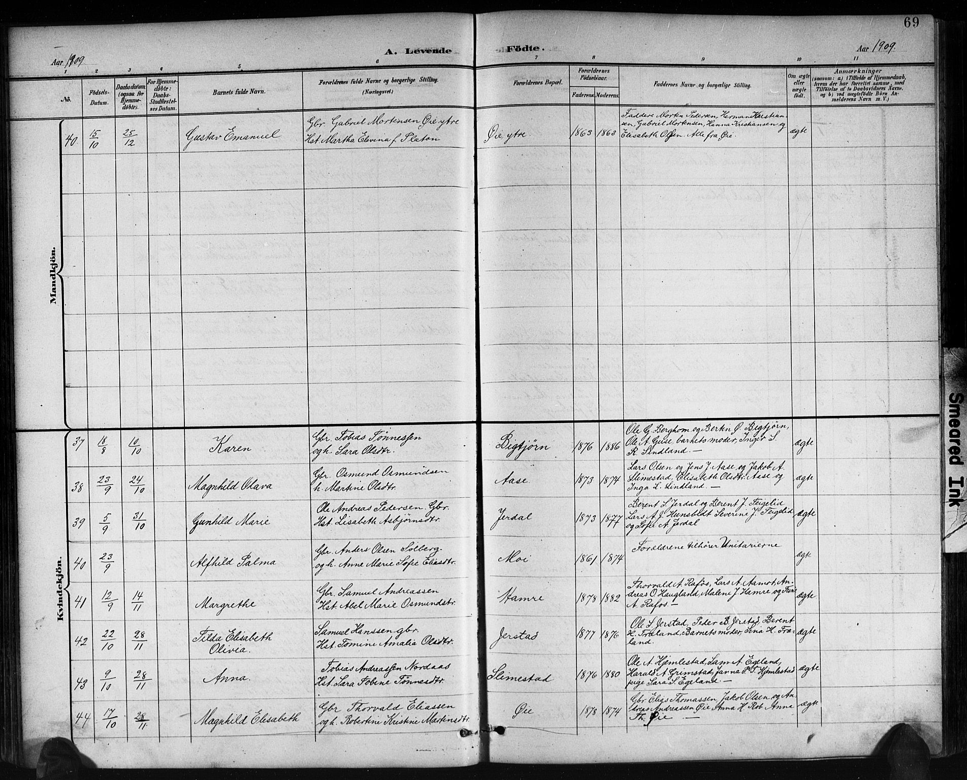 Kvinesdal sokneprestkontor, AV/SAK-1111-0026/F/Fb/Fbb/L0003: Parish register (copy) no. B 3, 1898-1916, p. 69