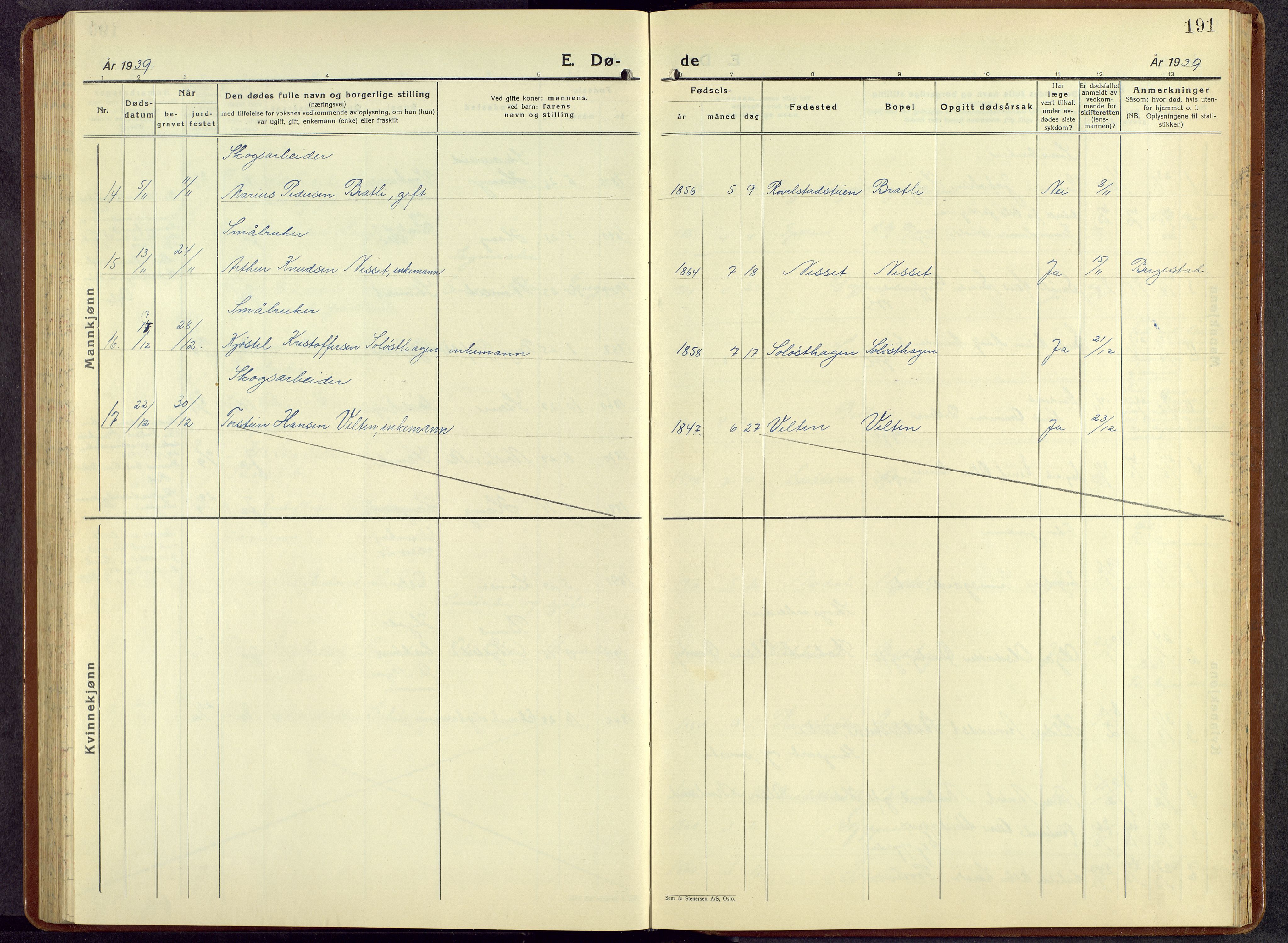 Nord-Odal prestekontor, AV/SAH-PREST-032/H/Ha/Hab/L0007: Parish register (copy) no. 7, 1939-1957, p. 191