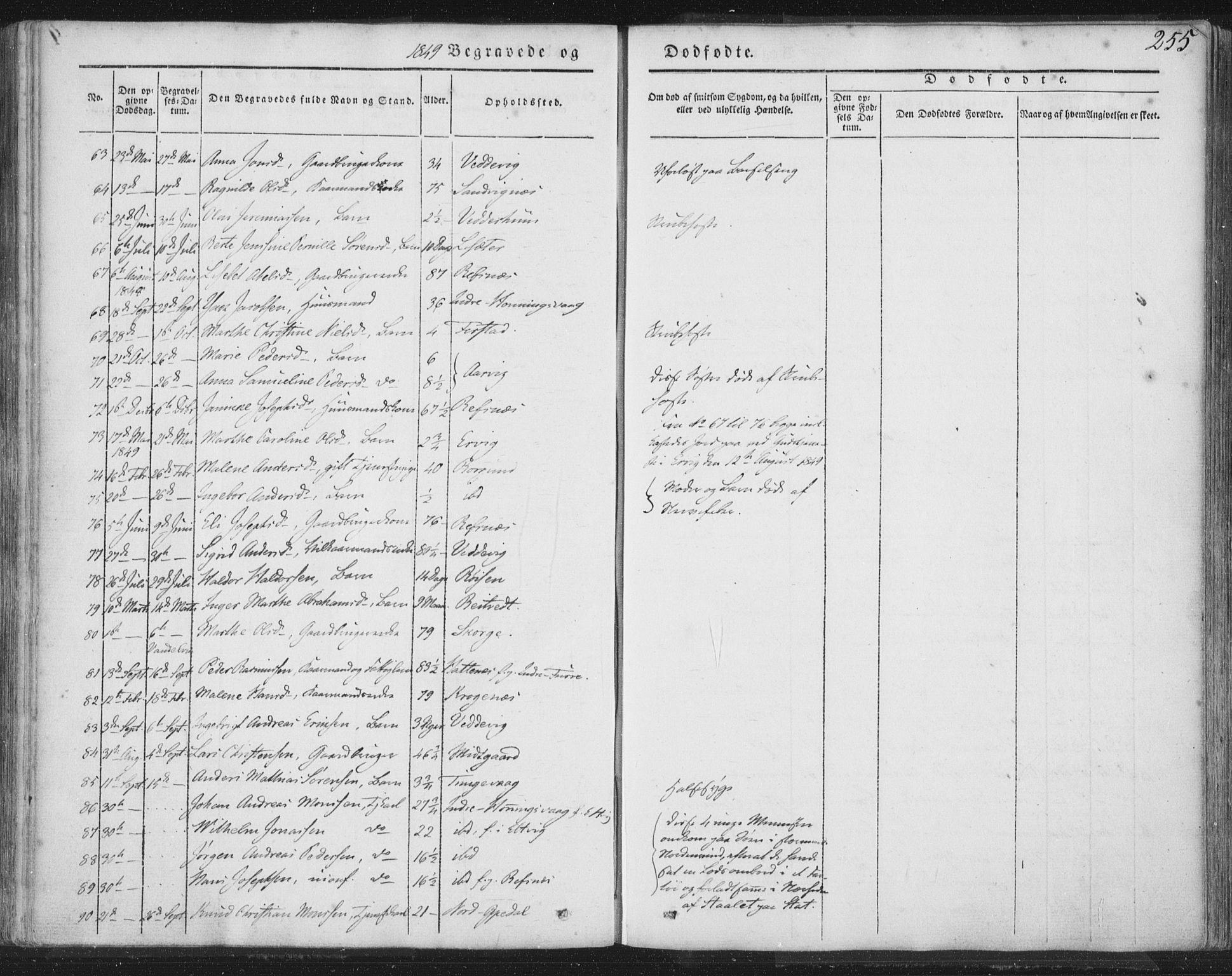 Selje sokneprestembete, SAB/A-99938/H/Ha/Haa/Haaa: Parish register (official) no. A 10, 1844-1858, p. 255