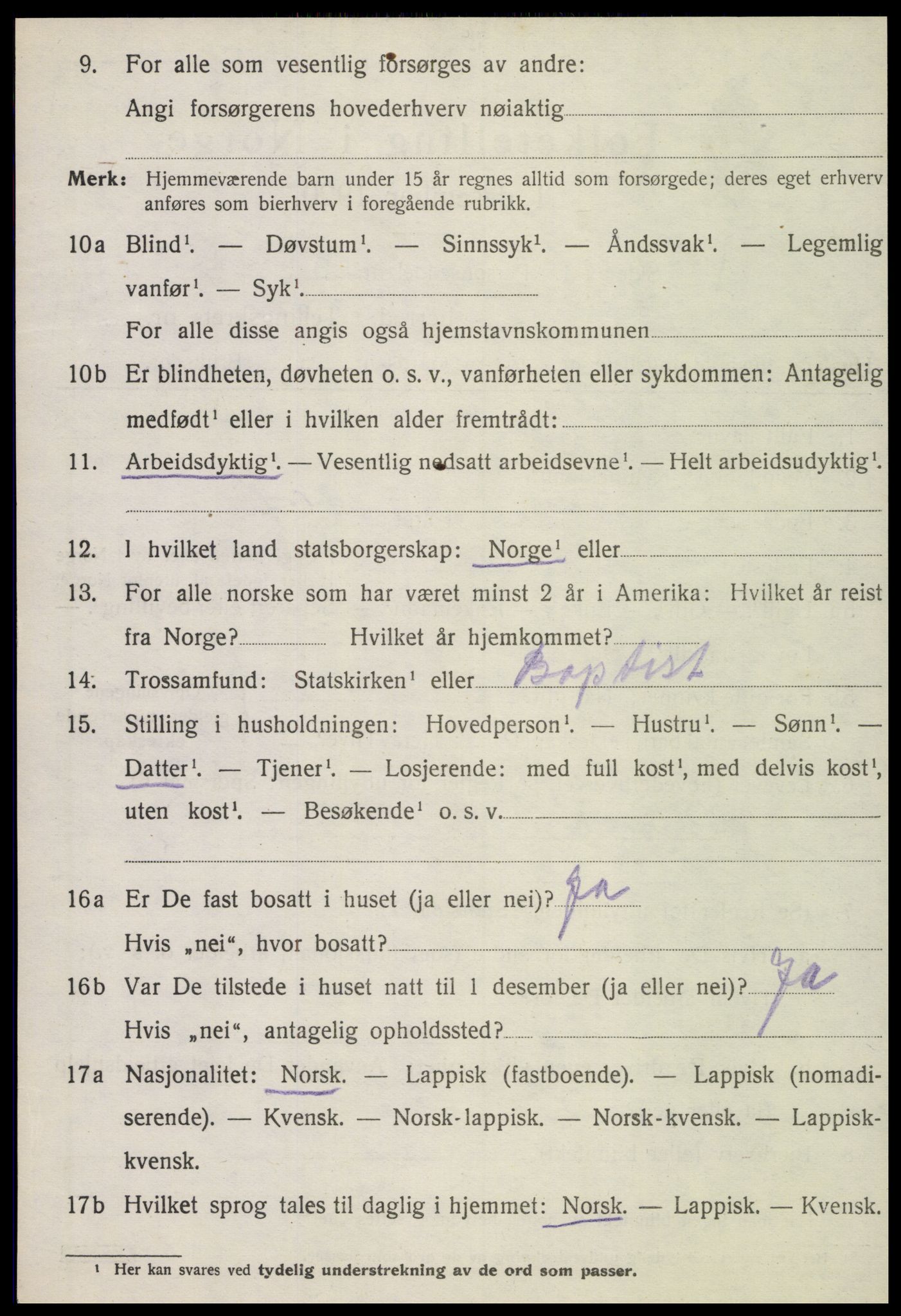 SAT, 1920 census for Verdal, 1920, p. 2378