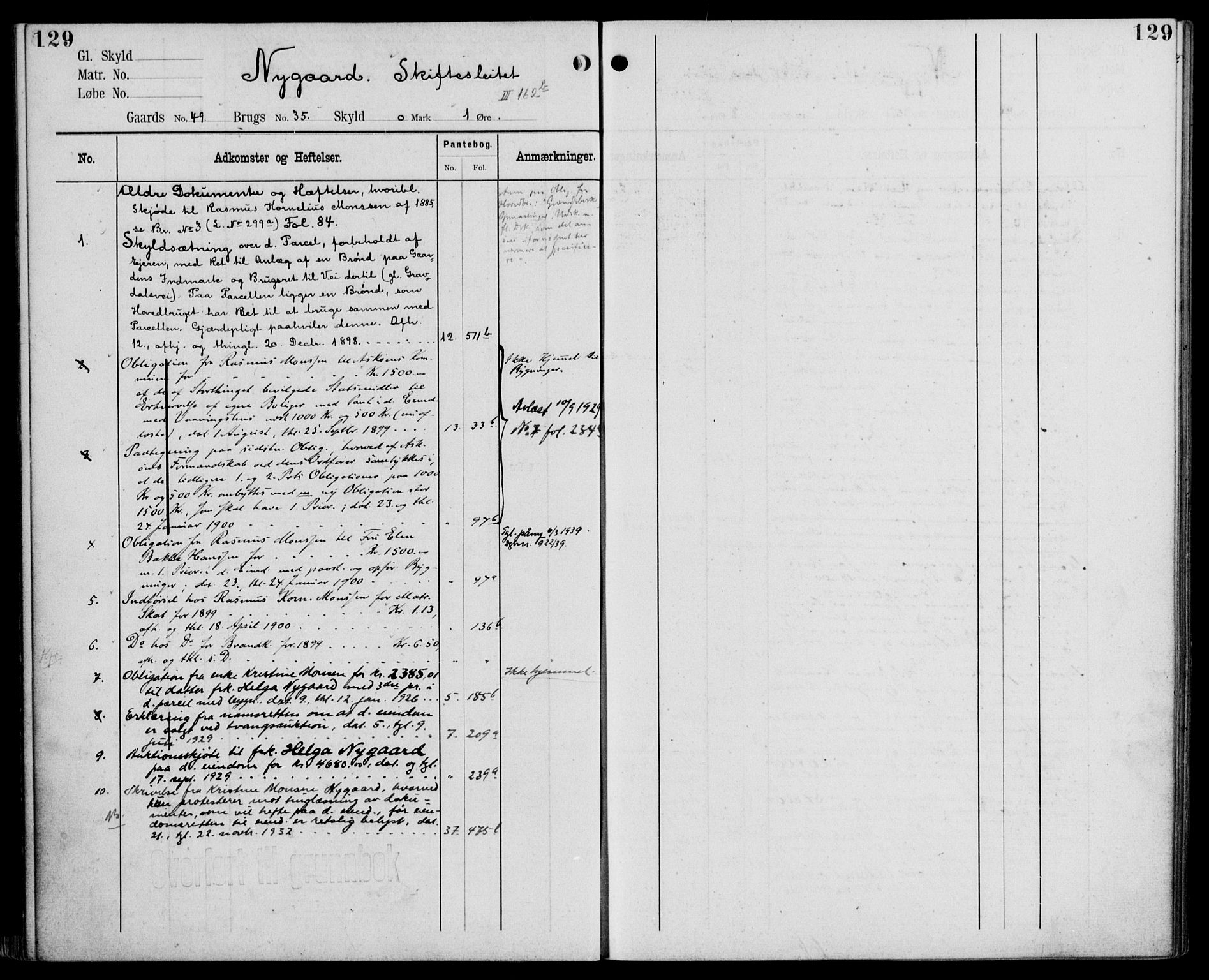Midhordland sorenskriveri, AV/SAB-A-3001/1/G/Ga/Gab/L0110: Mortgage register no. II.A.b.110, p. 129