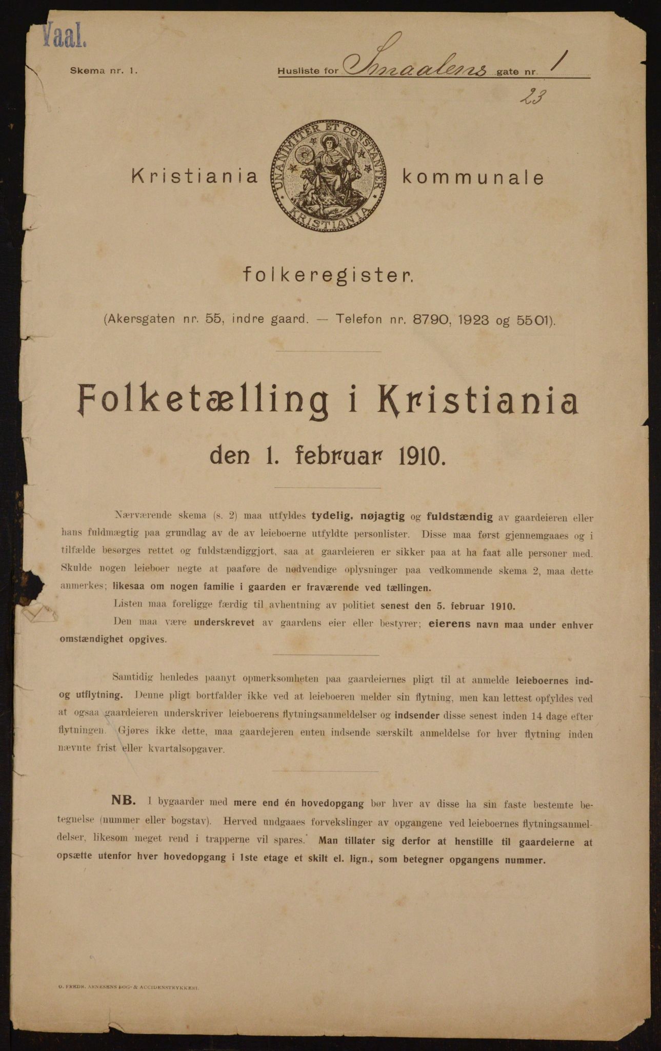 OBA, Municipal Census 1910 for Kristiania, 1910, p. 93124