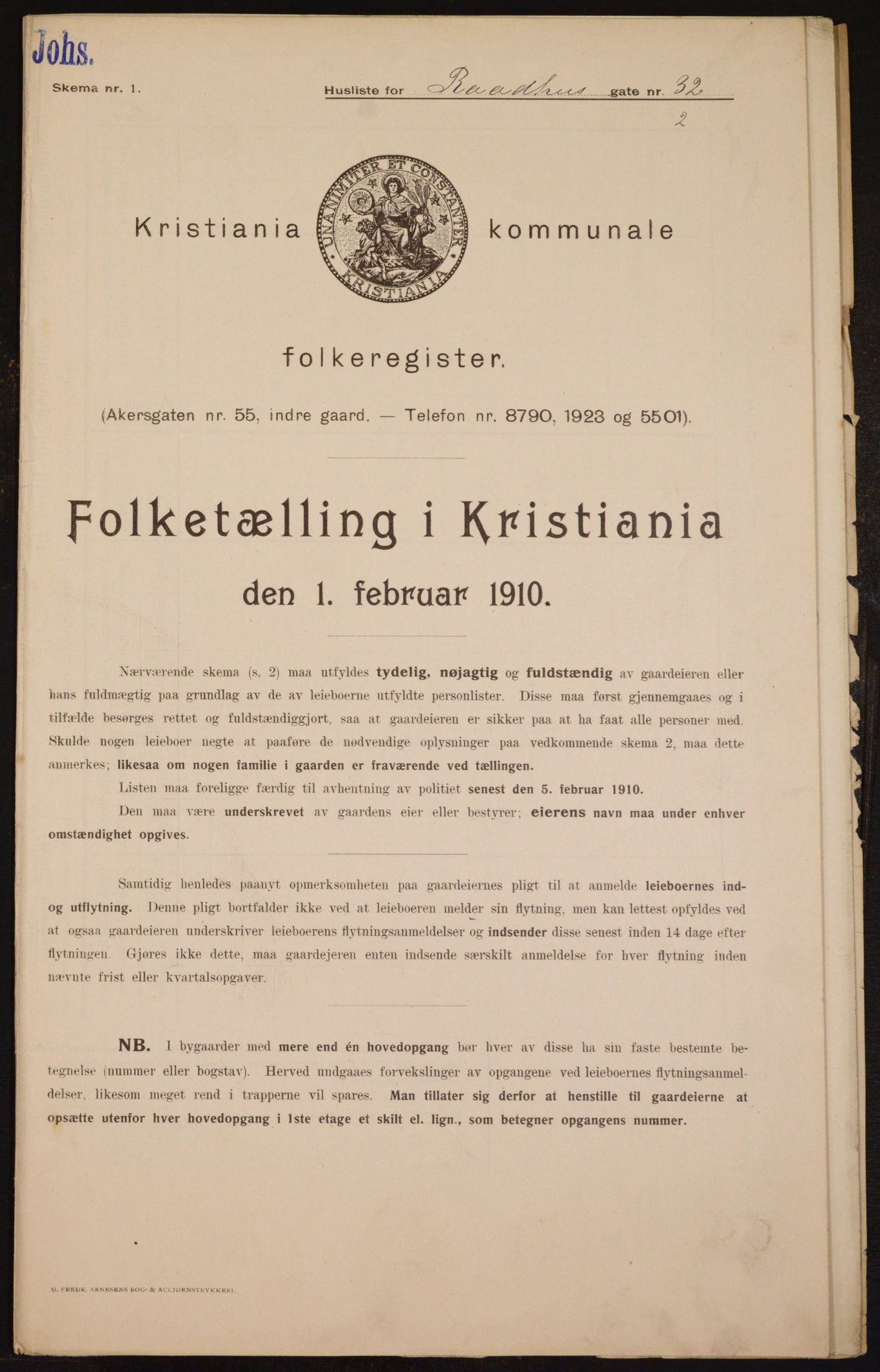 OBA, Municipal Census 1910 for Kristiania, 1910, p. 82689