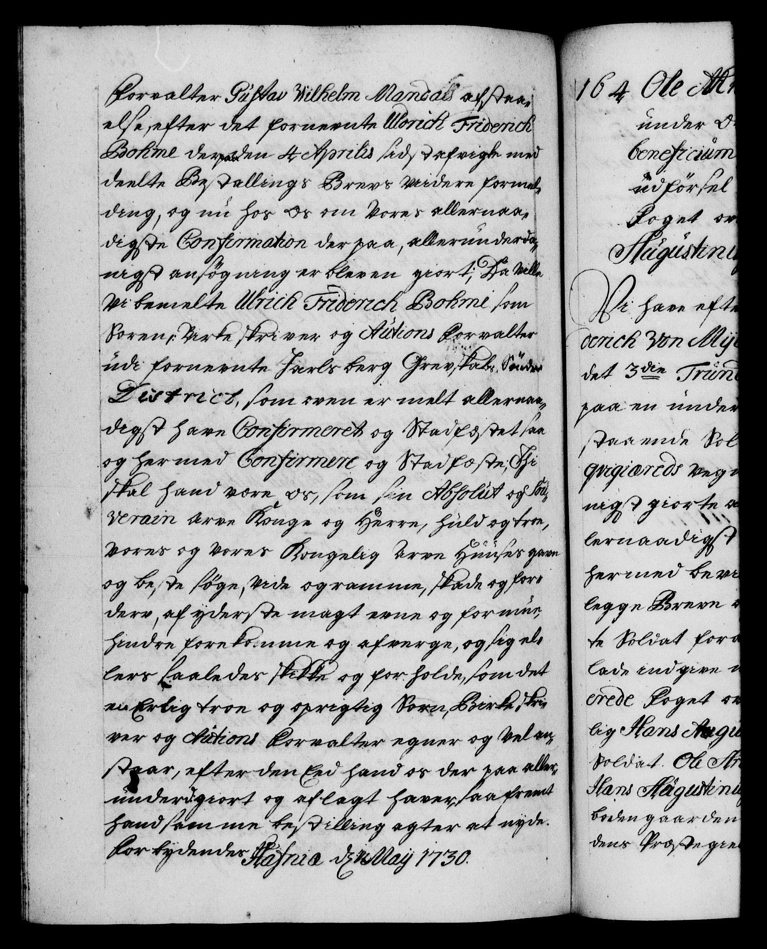 Danske Kanselli 1572-1799, AV/RA-EA-3023/F/Fc/Fca/Fcaa/L0026: Norske registre, 1729-1730, p. 433b