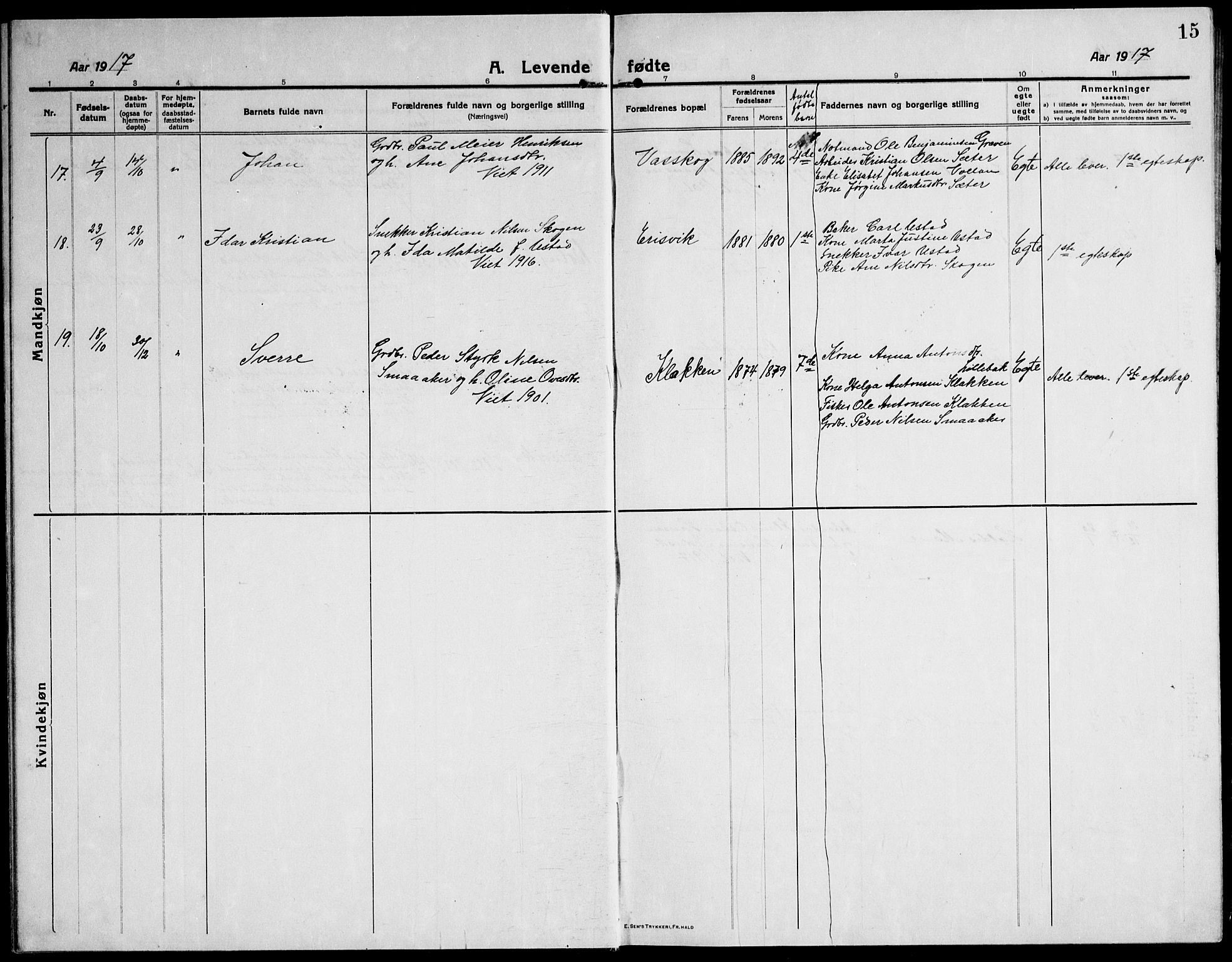 Ministerialprotokoller, klokkerbøker og fødselsregistre - Sør-Trøndelag, SAT/A-1456/651/L0648: Parish register (copy) no. 651C02, 1915-1945, p. 15