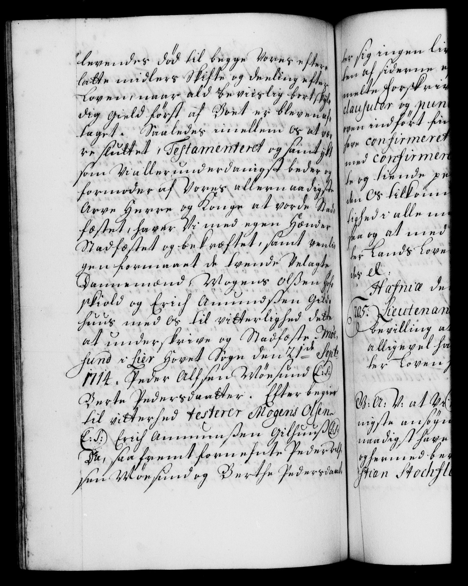 Danske Kanselli 1572-1799, AV/RA-EA-3023/F/Fc/Fca/Fcaa/L0021: Norske registre, 1712-1715, p. 383b