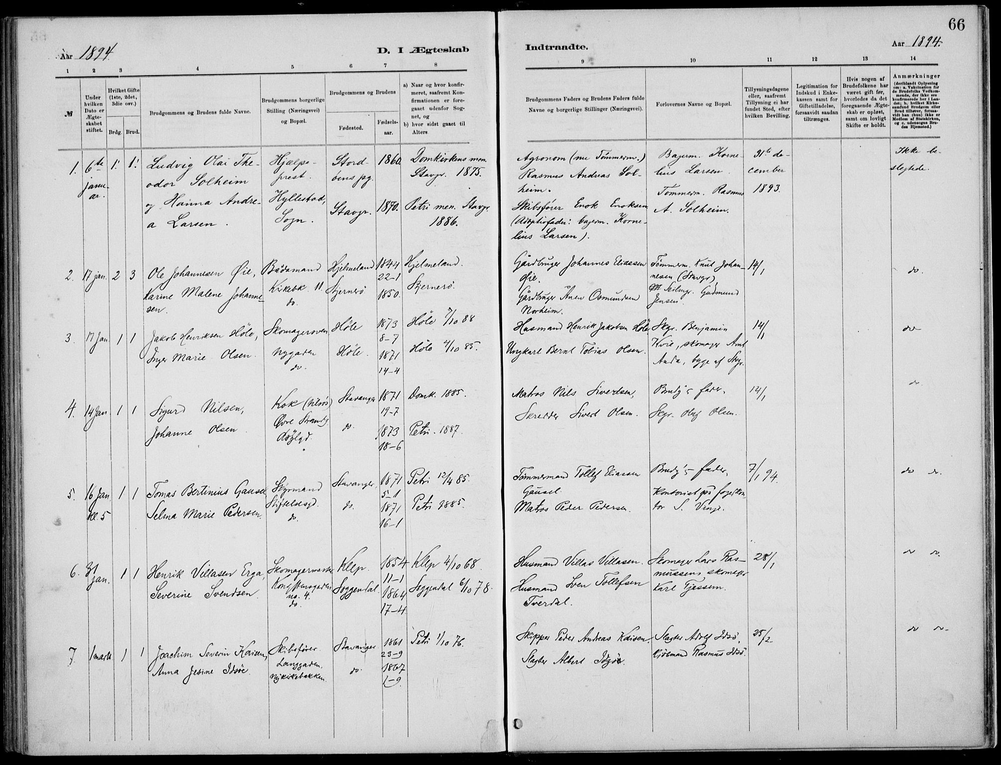 St. Petri sokneprestkontor, AV/SAST-A-101813/001/30/30BB/L0005: Parish register (copy) no. B 5, 1878-1895, p. 66