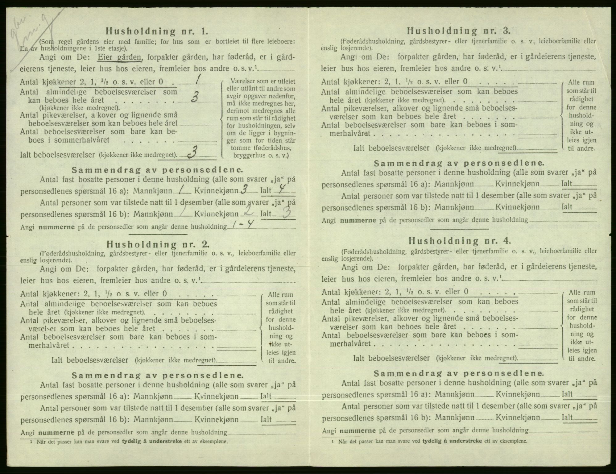 SAB, 1920 census for Voss, 1920, p. 1322