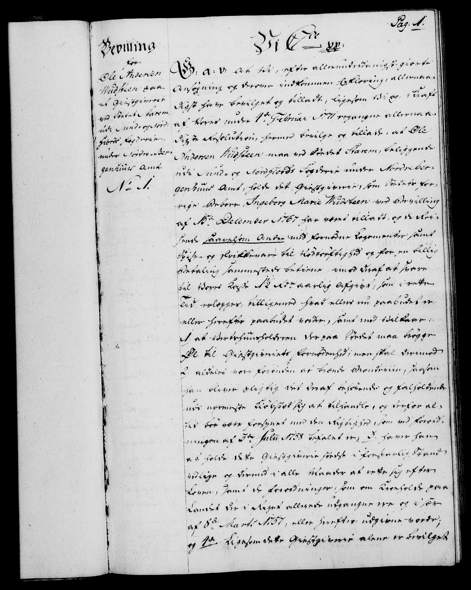 Rentekammeret, Kammerkanselliet, RA/EA-3111/G/Gg/Gga/L0013: Norsk ekspedisjonsprotokoll med register (merket RK 53.13), 1784-1787, p. 1