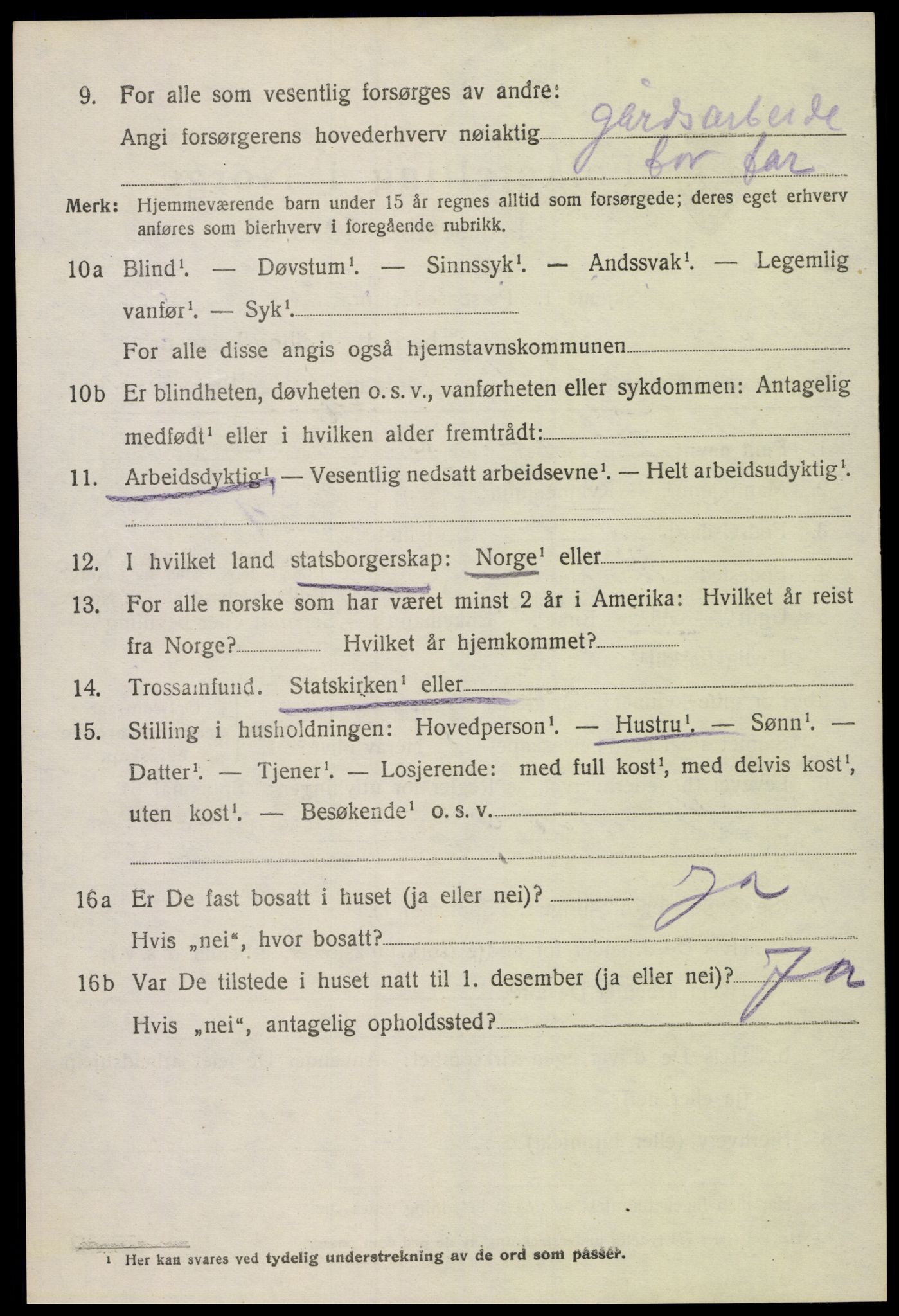 SAK, 1920 census for Hornnes, 1920, p. 684