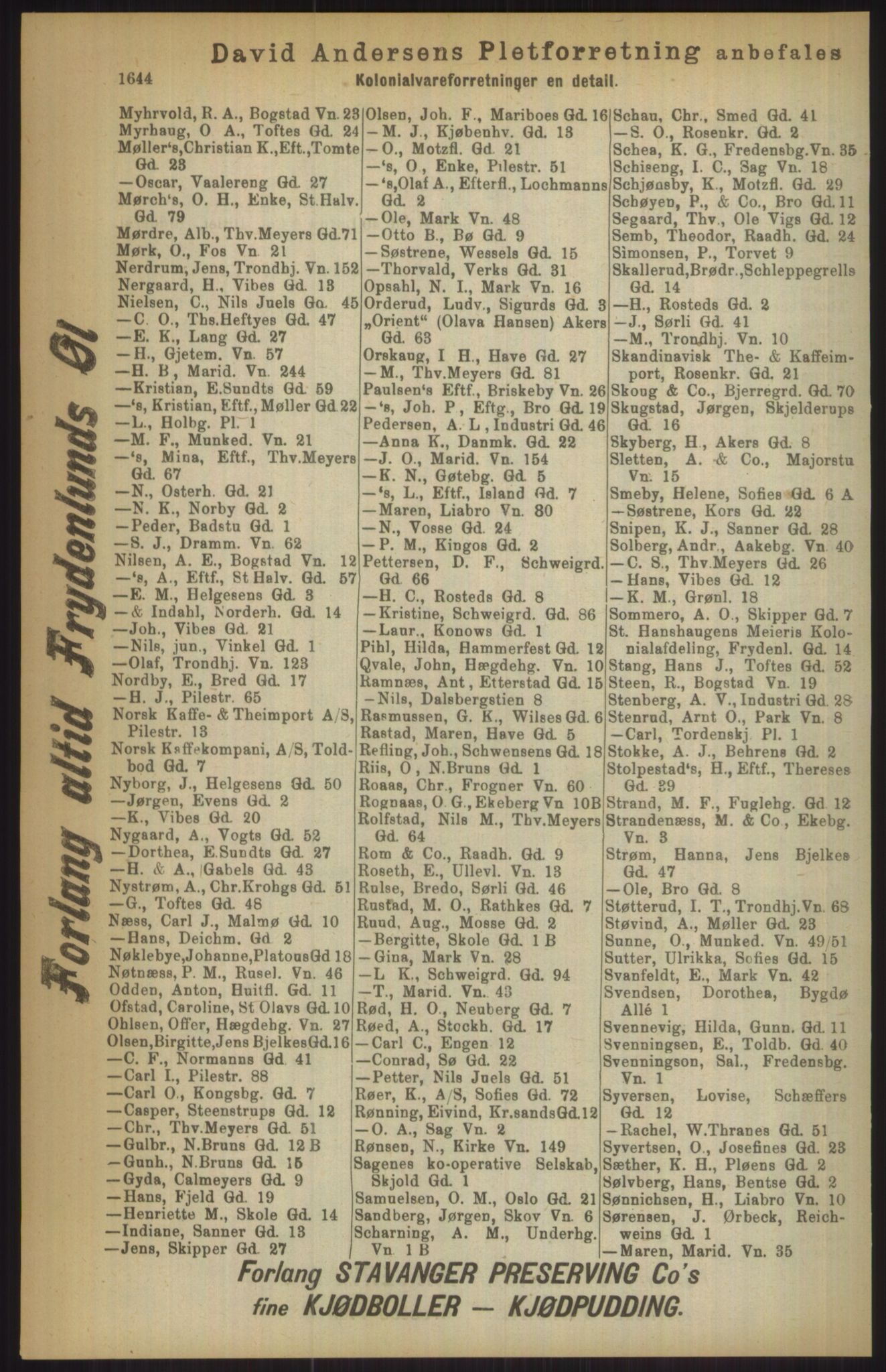 Kristiania/Oslo adressebok, PUBL/-, 1911, p. 1644