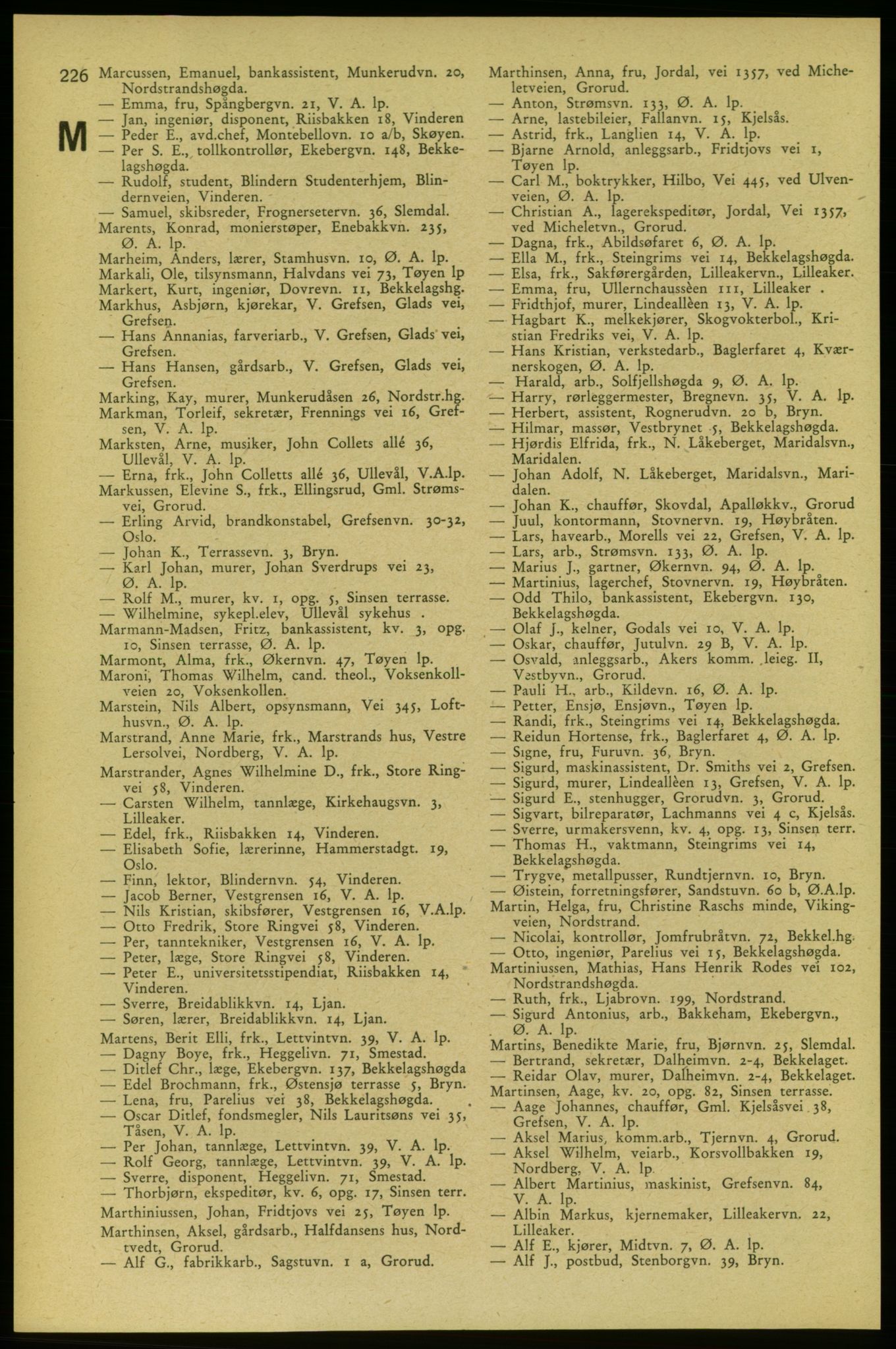 Aker adressebok/adressekalender, PUBL/001/A/006: Aker adressebok, 1937-1938, p. 226