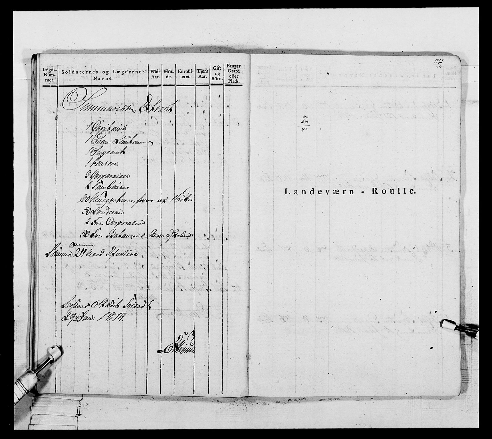 Generalitets- og kommissariatskollegiet, Det kongelige norske kommissariatskollegium, RA/EA-5420/E/Eh/L0117: Telemarkske nasjonale infanteriregiment, 1812-1814, p. 309