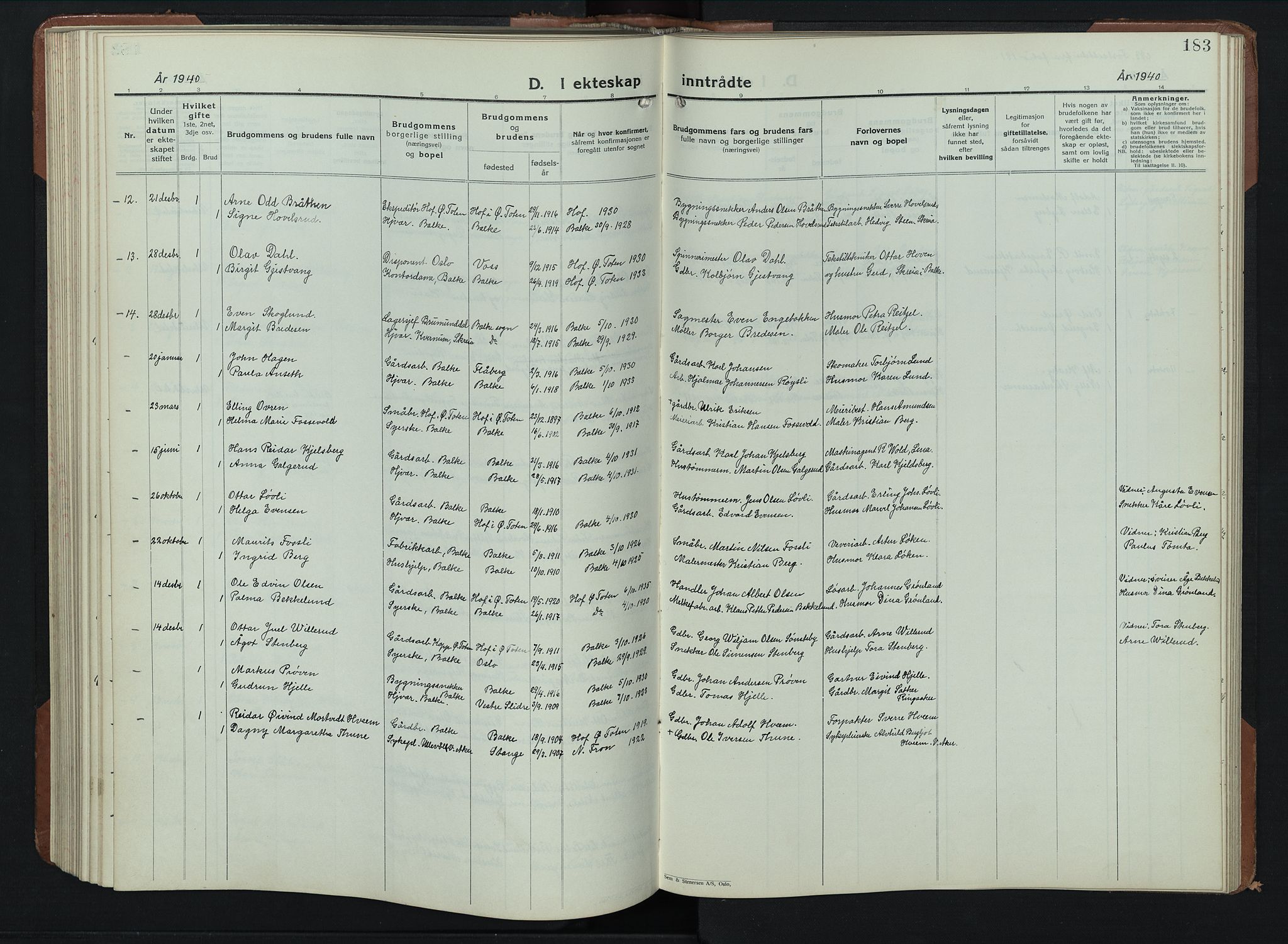 Balke prestekontor, SAH/PREST-106/H/Ha/Hab/L0002: Parish register (copy) no. 2, 1929-1951, p. 183