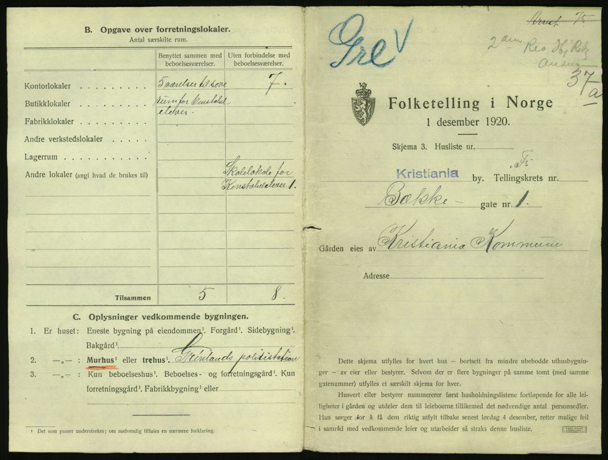 SAO, 1920 census for Kristiania, 1920, p. 11136