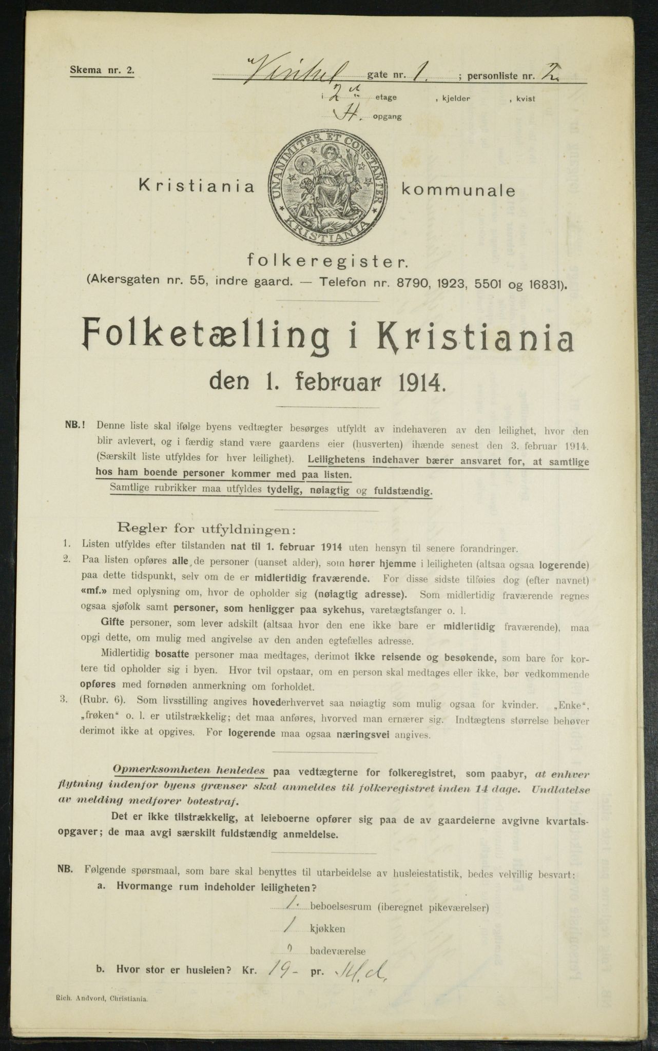 OBA, Municipal Census 1914 for Kristiania, 1914, p. 124766