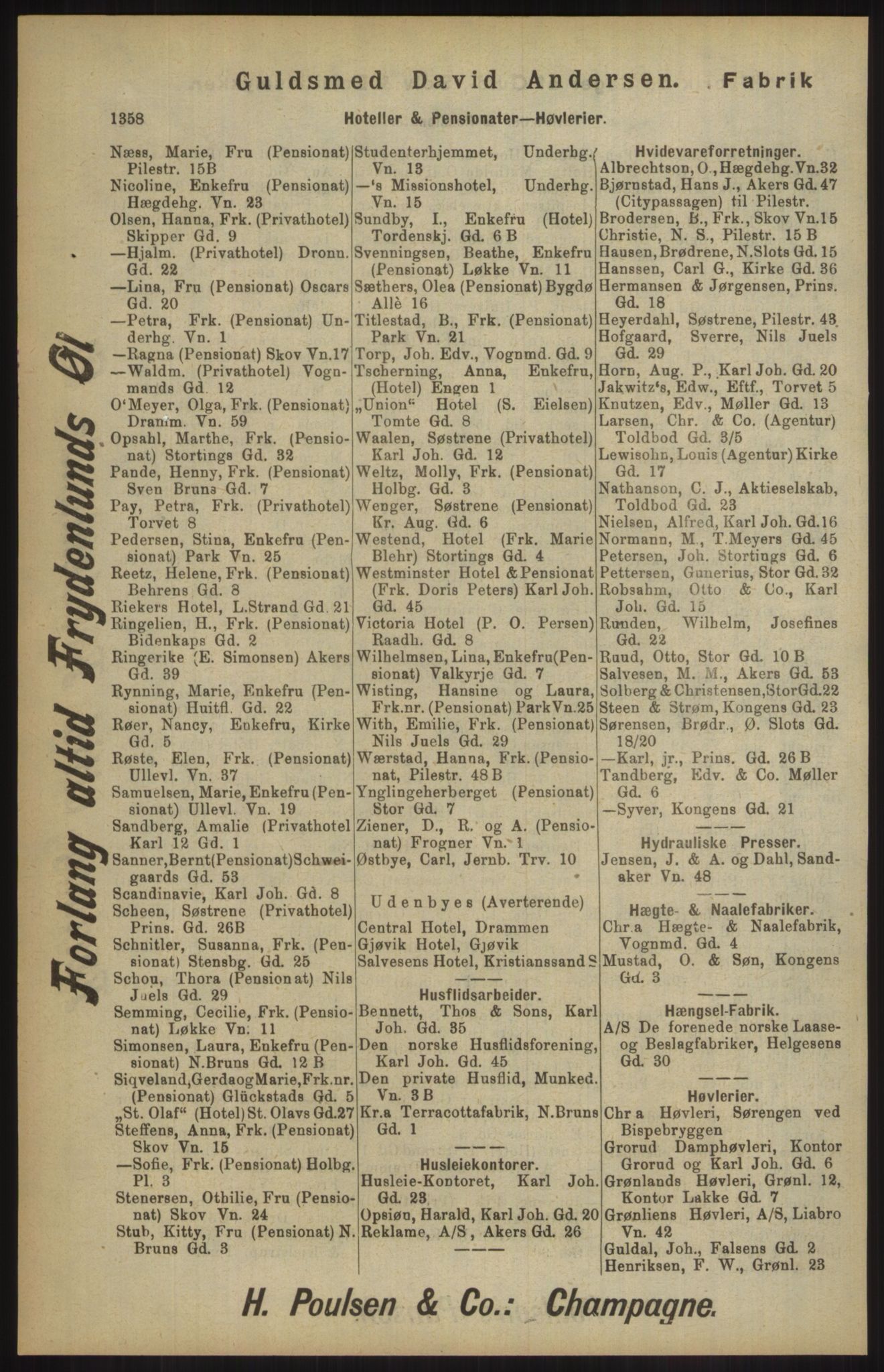 Kristiania/Oslo adressebok, PUBL/-, 1904, p. 1358