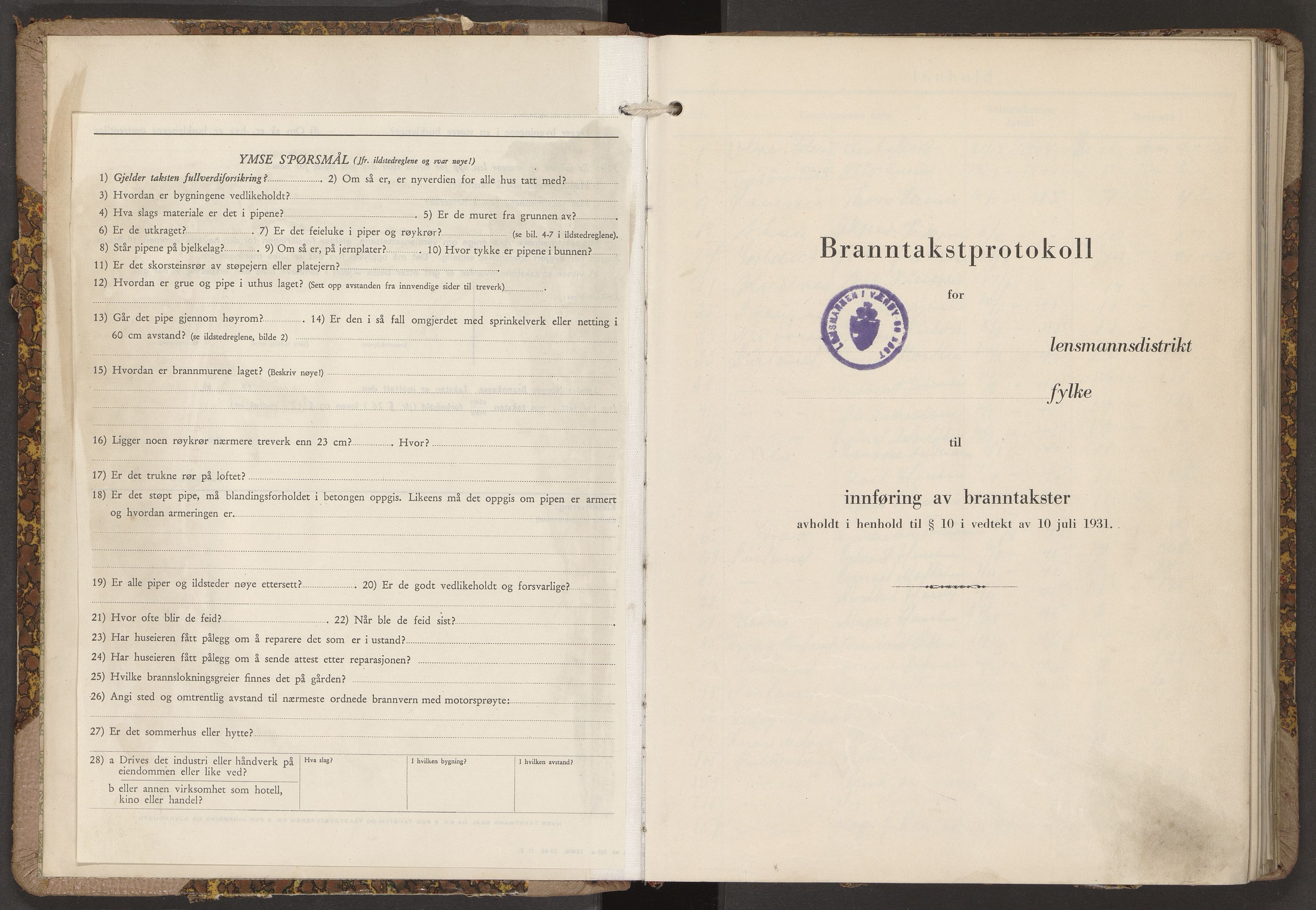 Norges Brannkasse Værøy og Røst, AV/SAT-A-5586/Fb/L0006: Branntakstprotokoll, 1944-1951