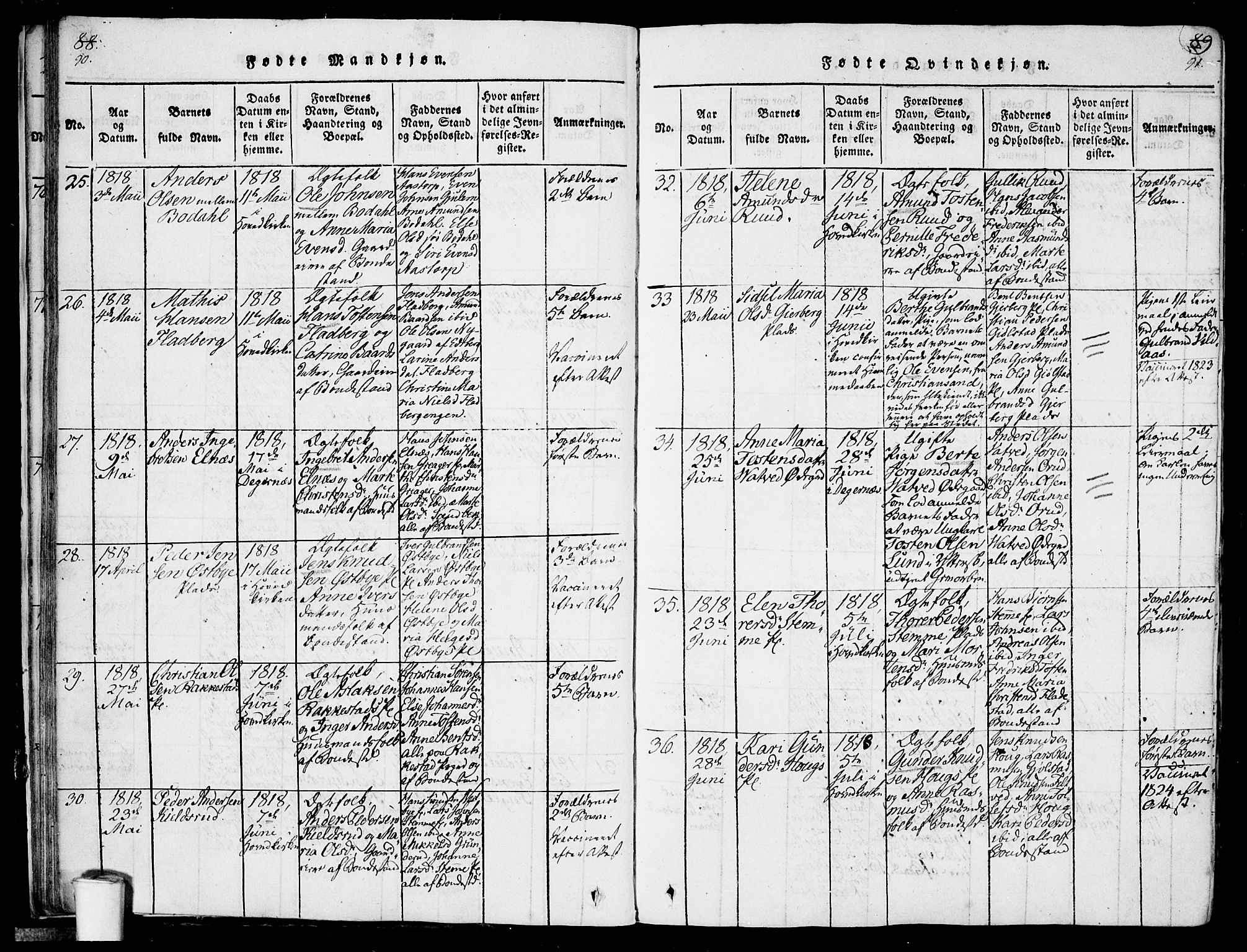 Rakkestad prestekontor Kirkebøker, AV/SAO-A-2008/F/Fa/L0006: Parish register (official) no. I 6, 1814-1824, p. 90-91