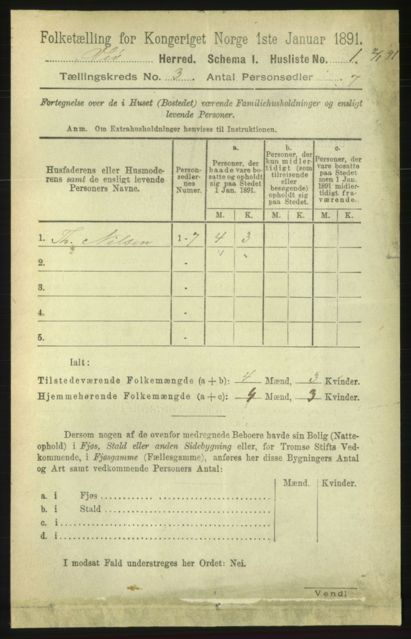 RA, 1891 census for 1541 Veøy, 1891, p. 1361