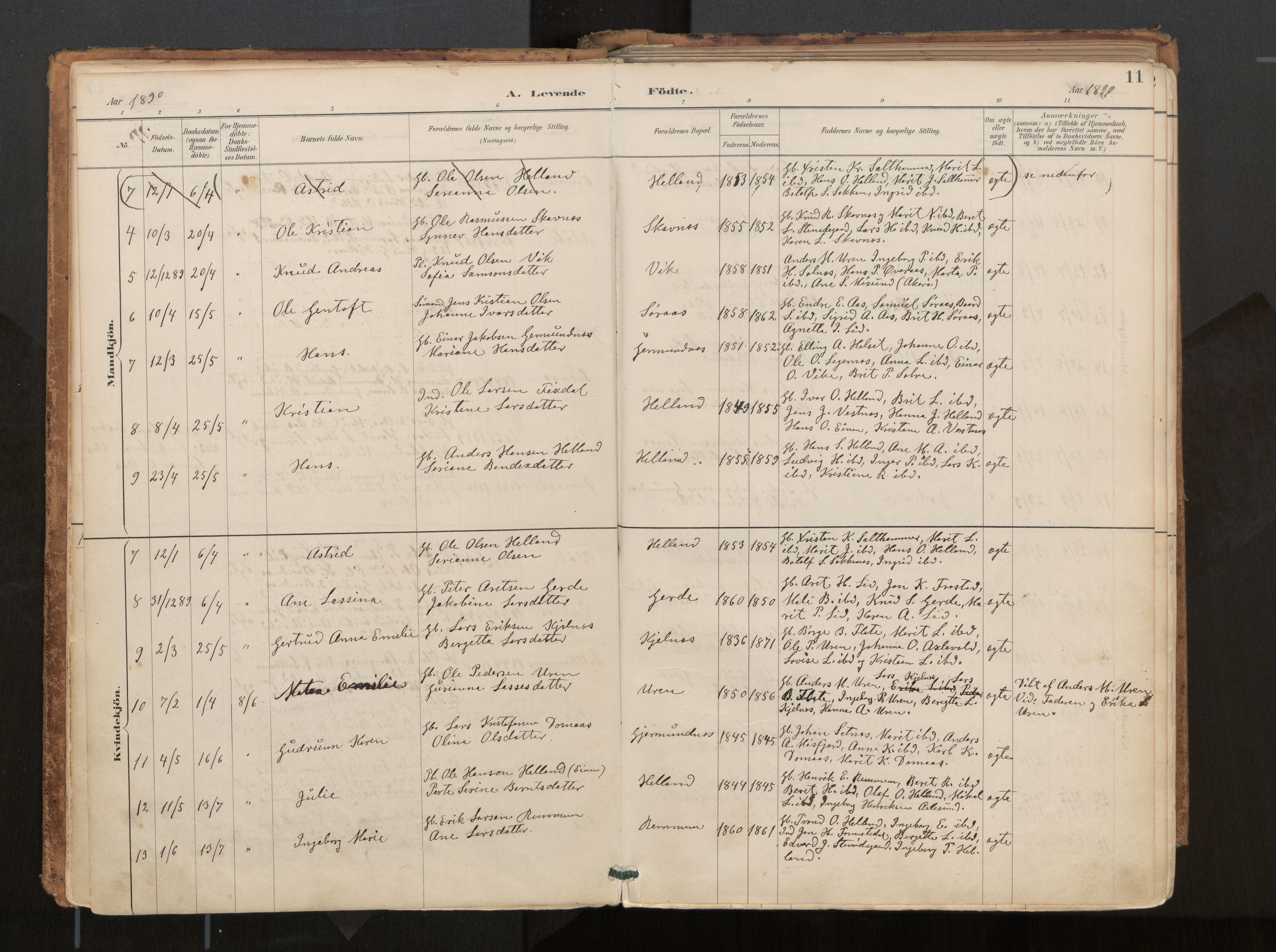 Ministerialprotokoller, klokkerbøker og fødselsregistre - Møre og Romsdal, AV/SAT-A-1454/539/L0531: Parish register (official) no. 539A04, 1887-1913, p. 11