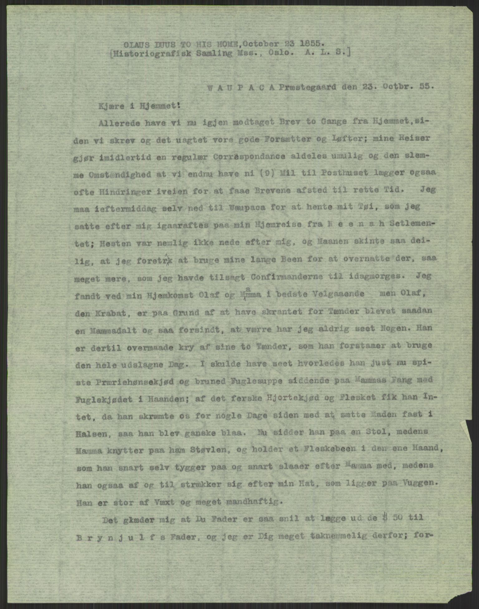 Samlinger til kildeutgivelse, Amerikabrevene, RA/EA-4057/F/L0022: Innlån fra Vestfold. Innlån fra Telemark: Bratås - Duus, 1838-1914, p. 255